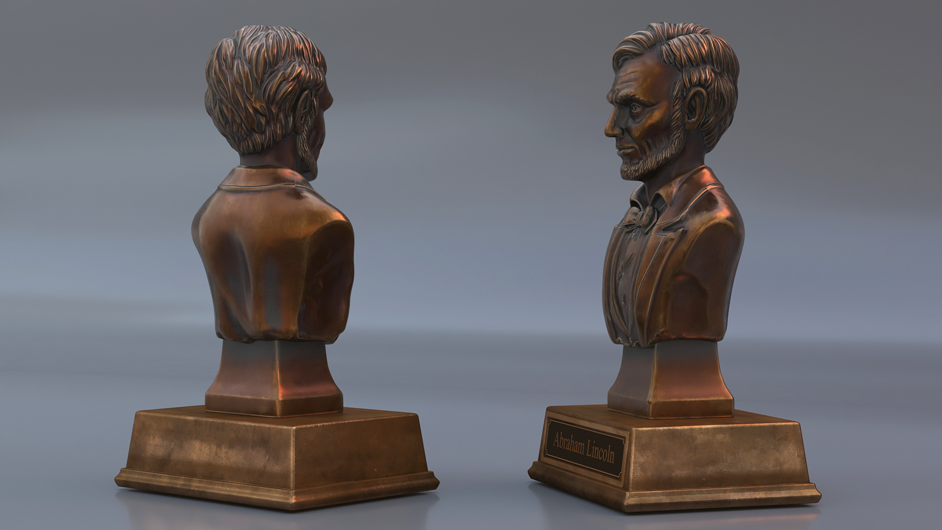 3D Bust of Abraham Lincoln on Pedestal for 3D Print model