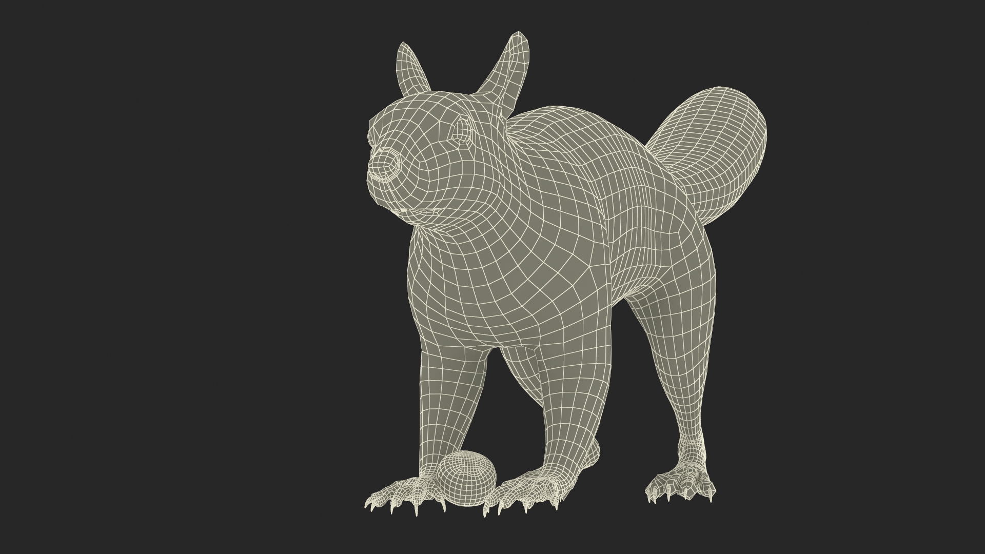 Gray Squirrel Hazelnut Fur Animated Rigged 3D