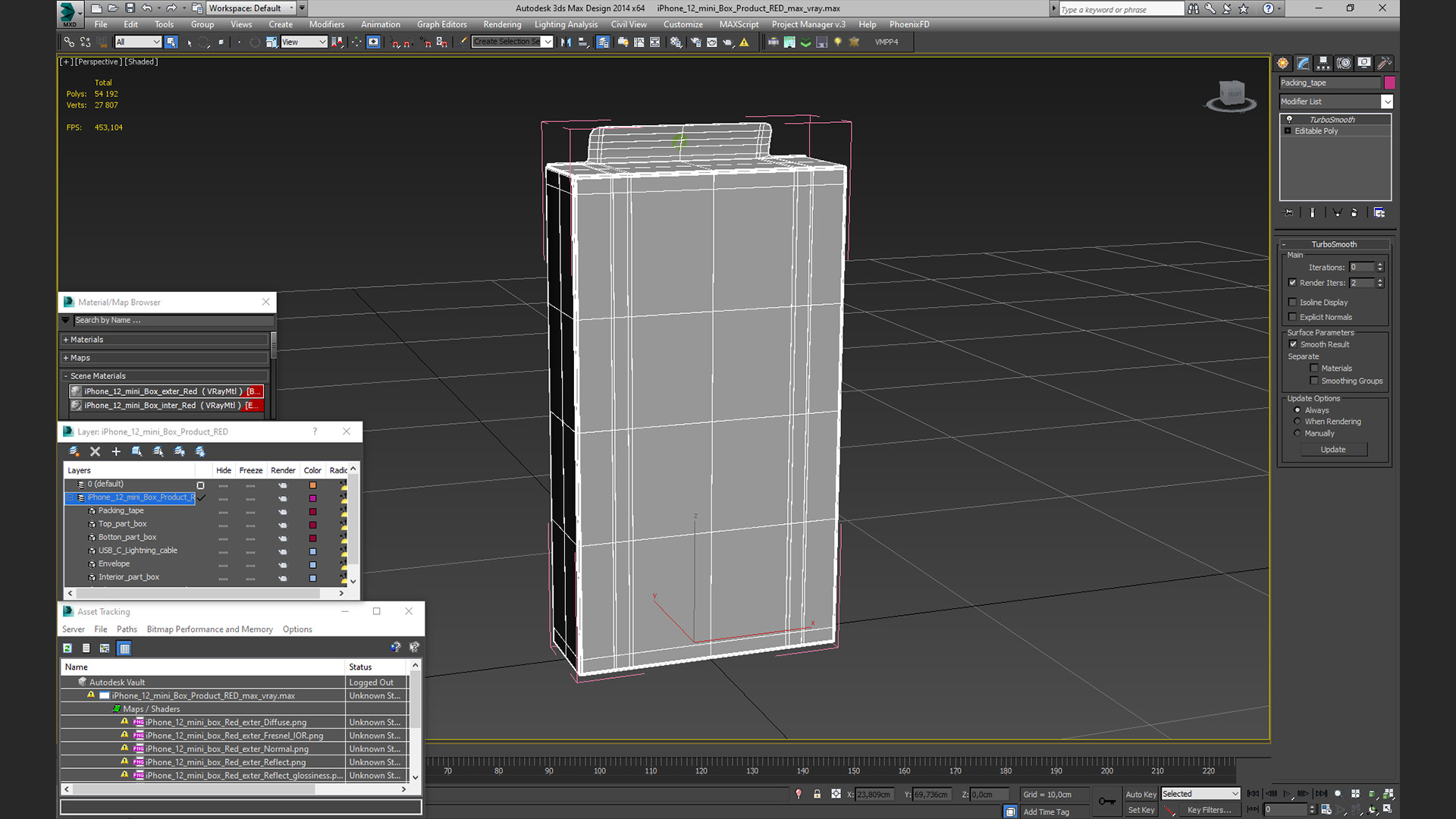 3D model iPhone 12 mini Box Product RED