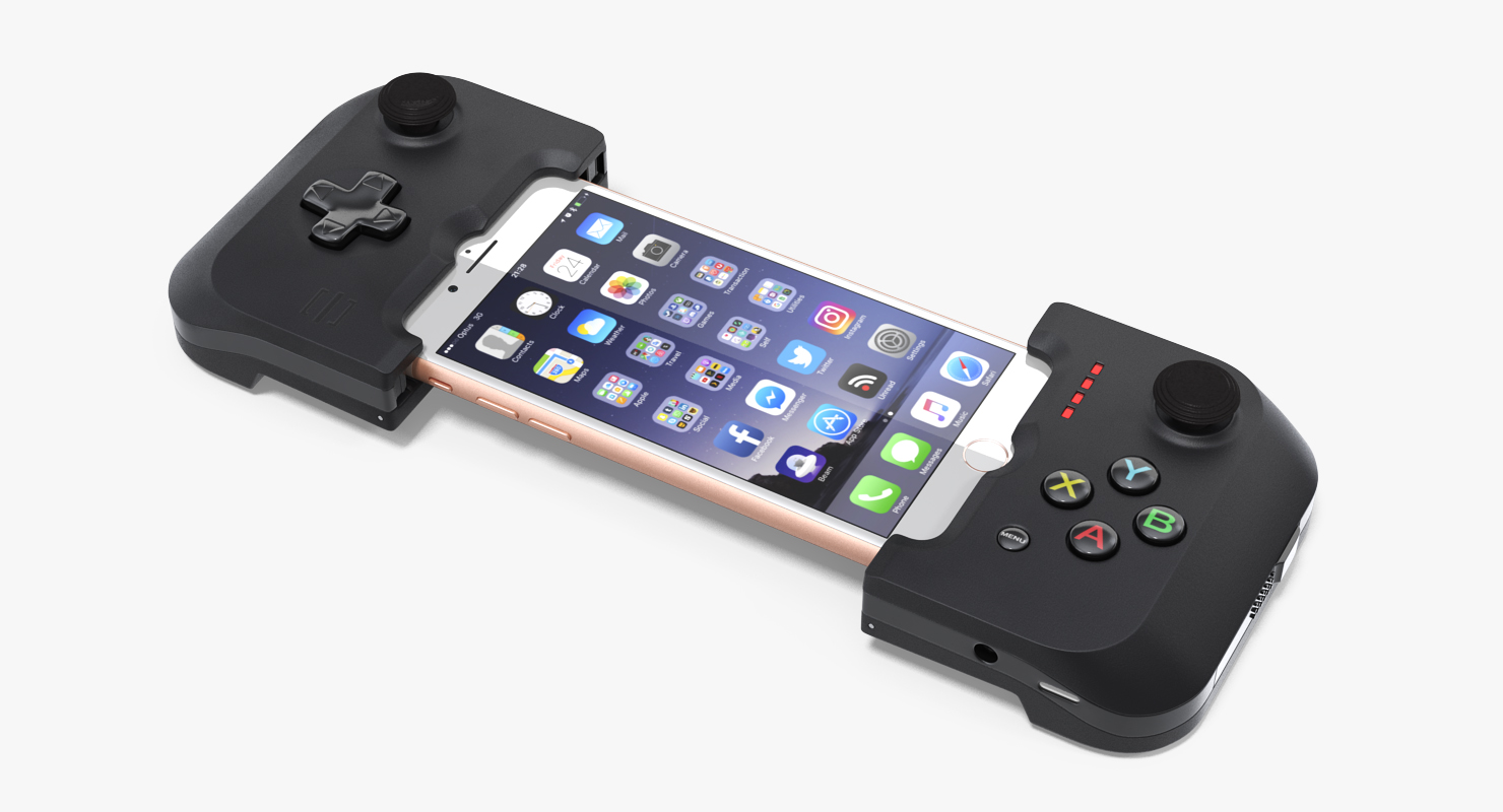 3D Gamevice Controller with Iphone 8 model