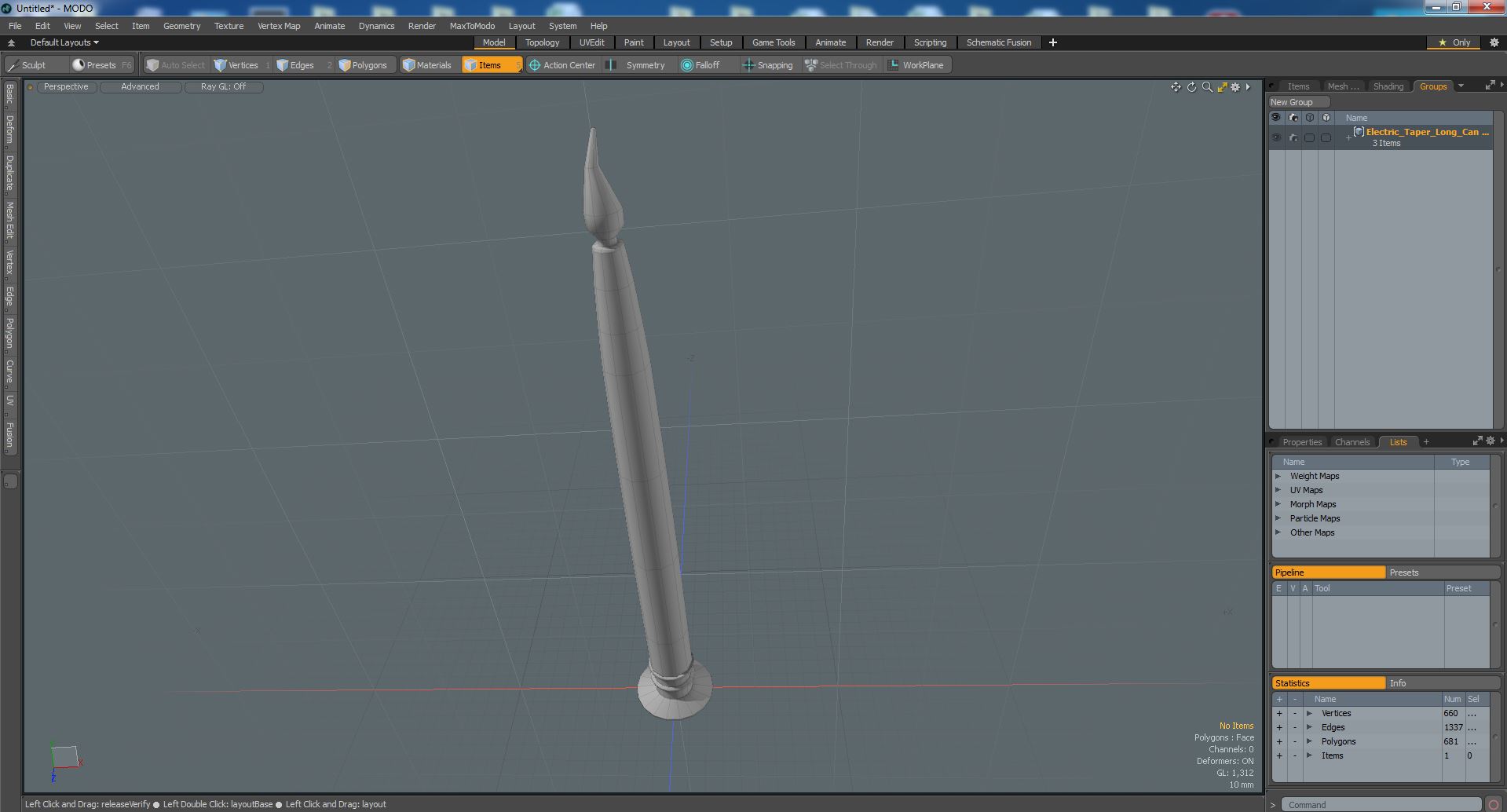 3D Electric Taper Long Candle