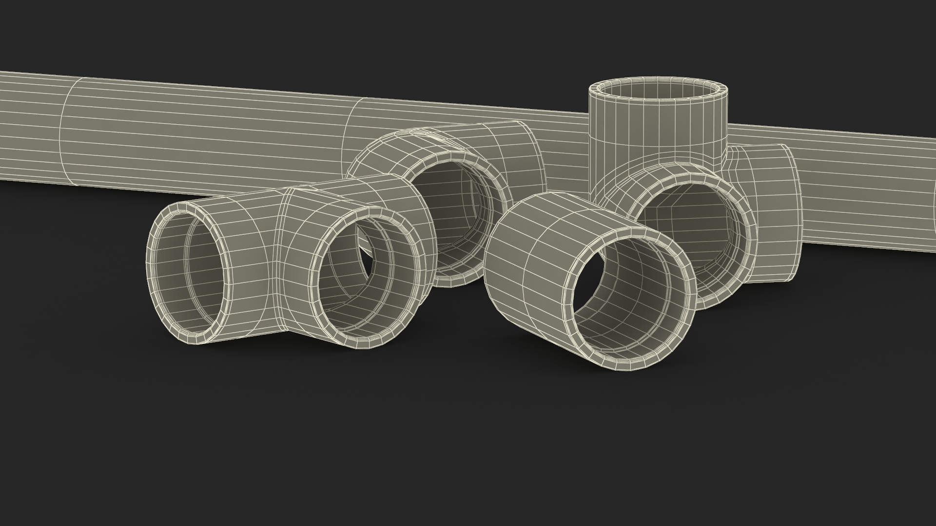 3D Plumbing PVC Pipes and Fittings 7.5D