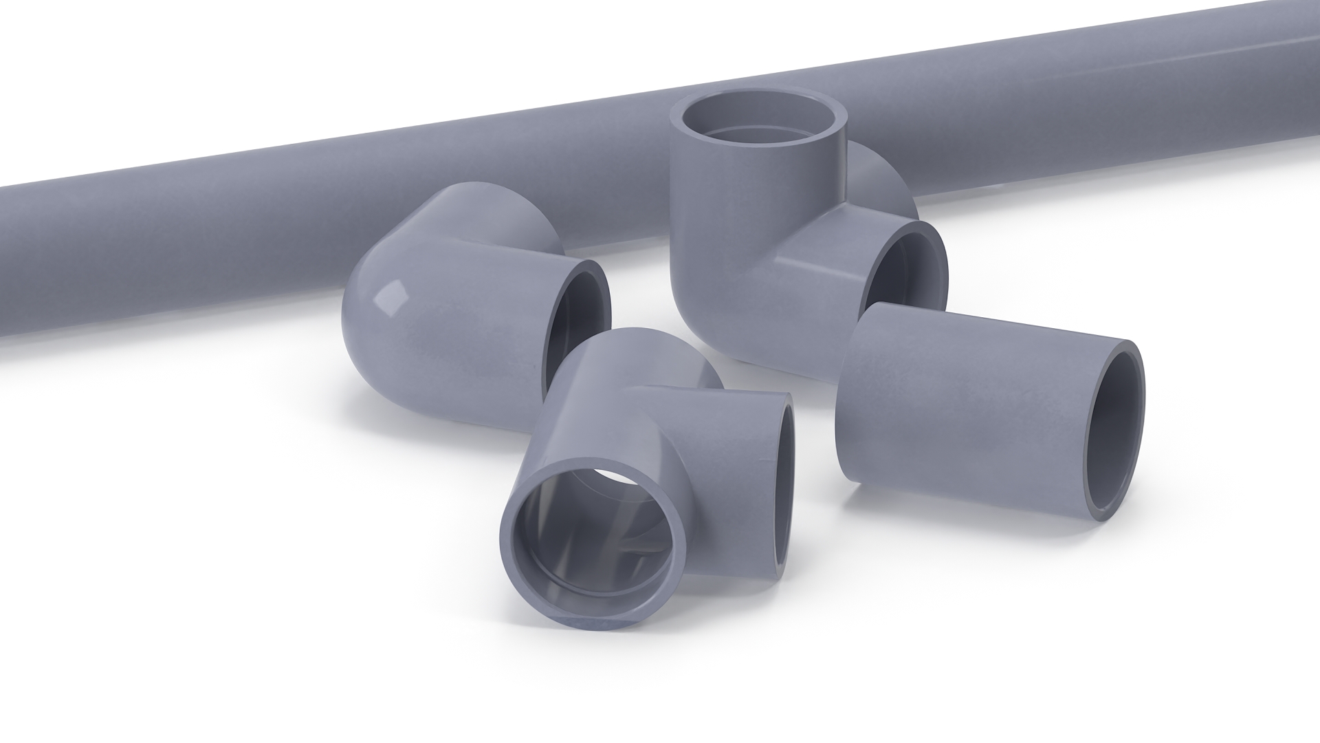 3D Plumbing PVC Pipes and Fittings 7.5D