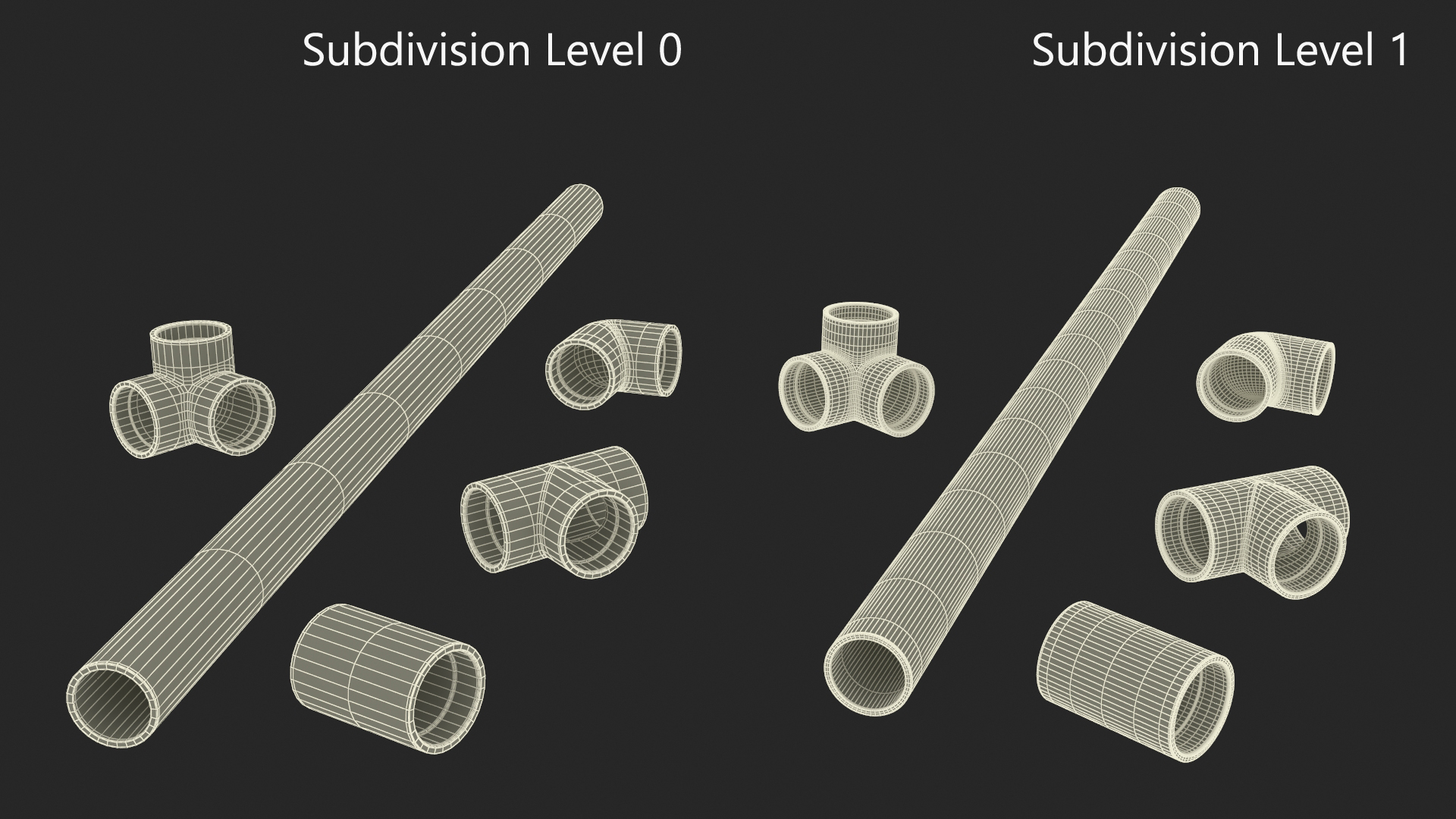 3D Plumbing PVC Pipes and Fittings 7.5D
