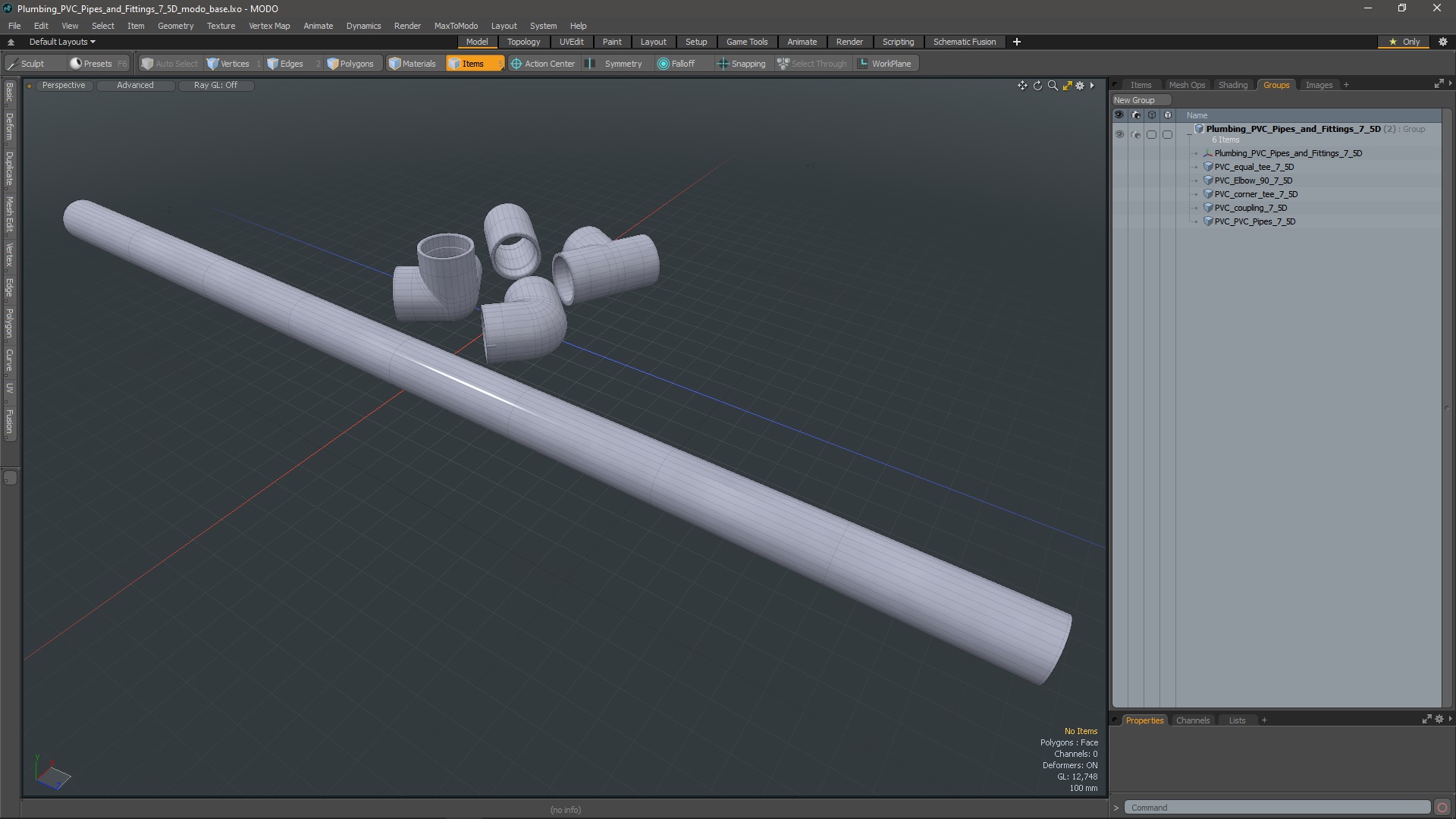 3D Plumbing PVC Pipes and Fittings 7.5D