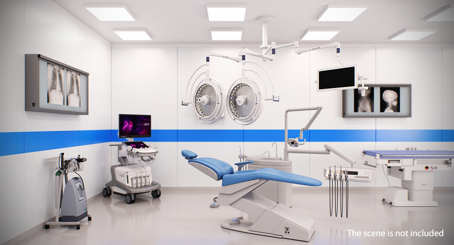 Ceiling Mount Berchtold Chromophare Two Surgical Light with Monitor 3D