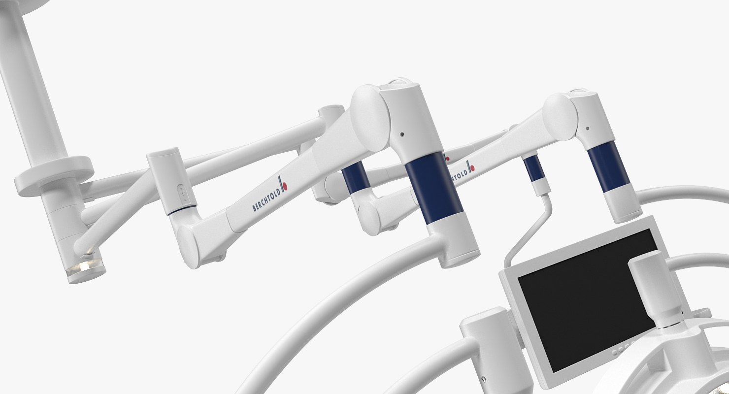 Ceiling Mount Berchtold Chromophare Two Surgical Light with Monitor 3D