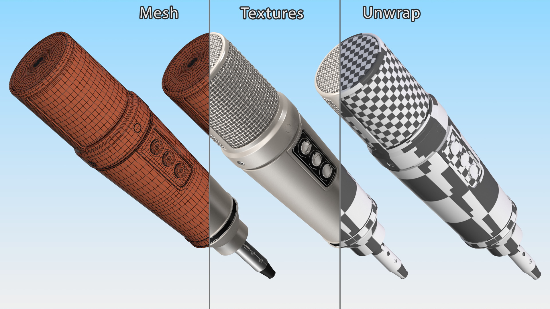 3D model Professional Studio Condenser Microphone