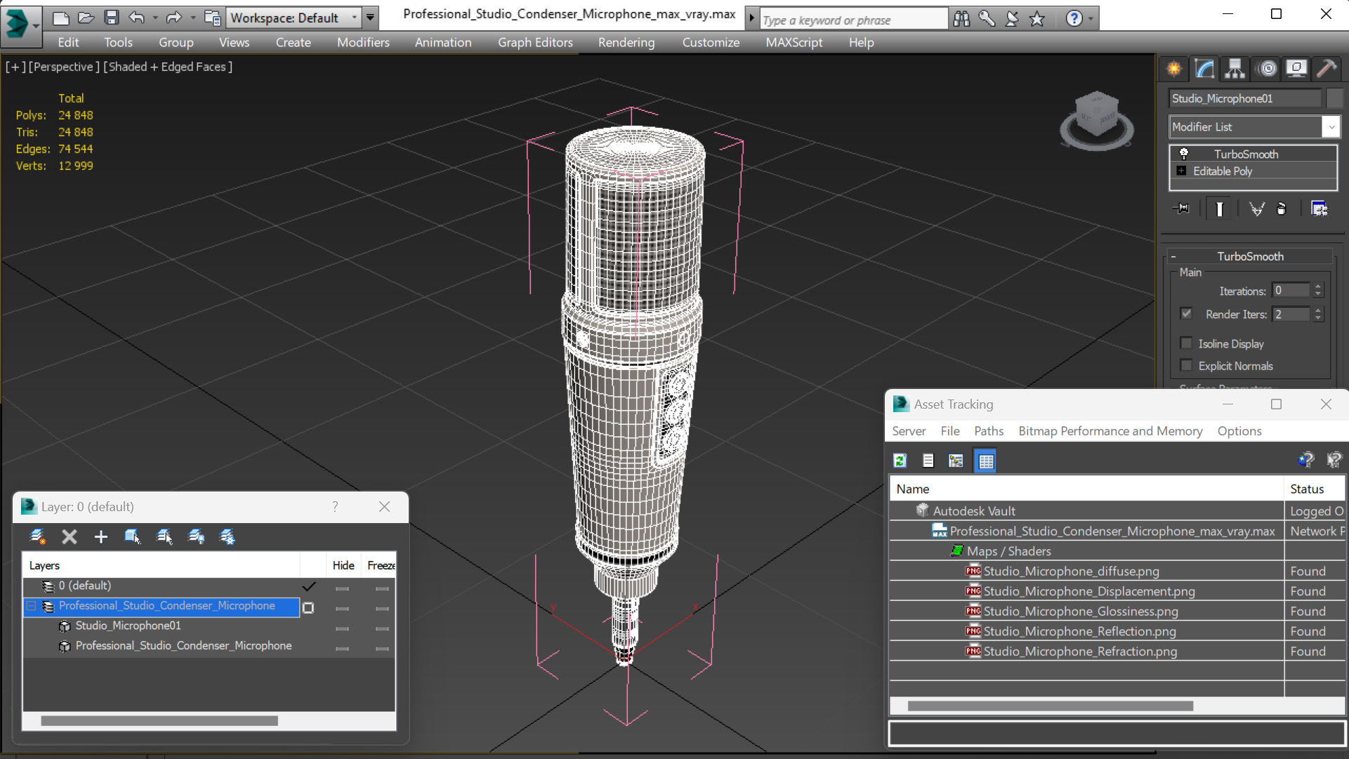 3D model Professional Studio Condenser Microphone