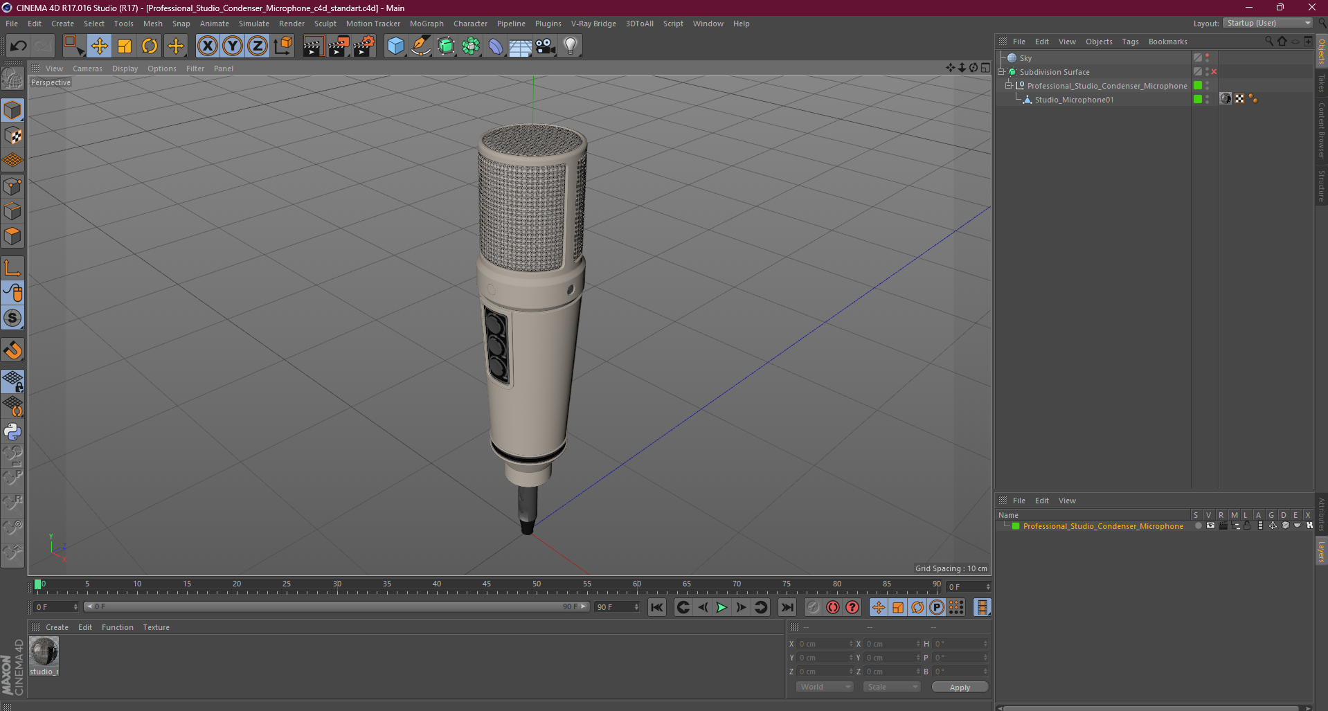 3D model Professional Studio Condenser Microphone