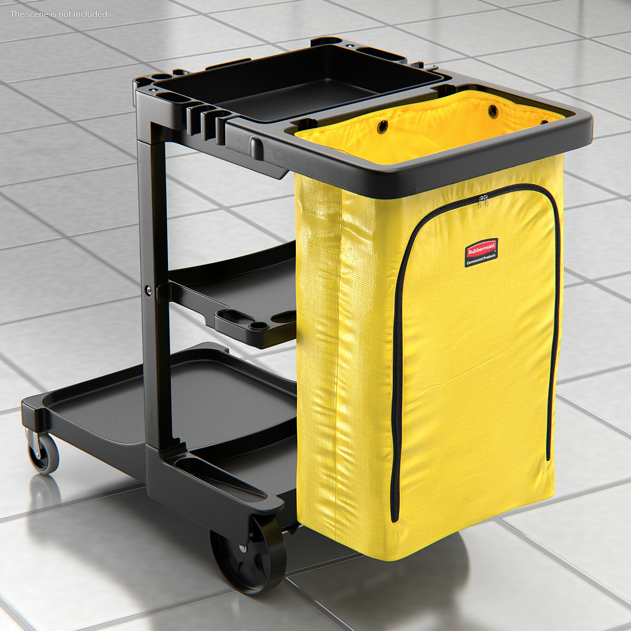 3D Rubbermaid Multi Shelf Cleaning Cart