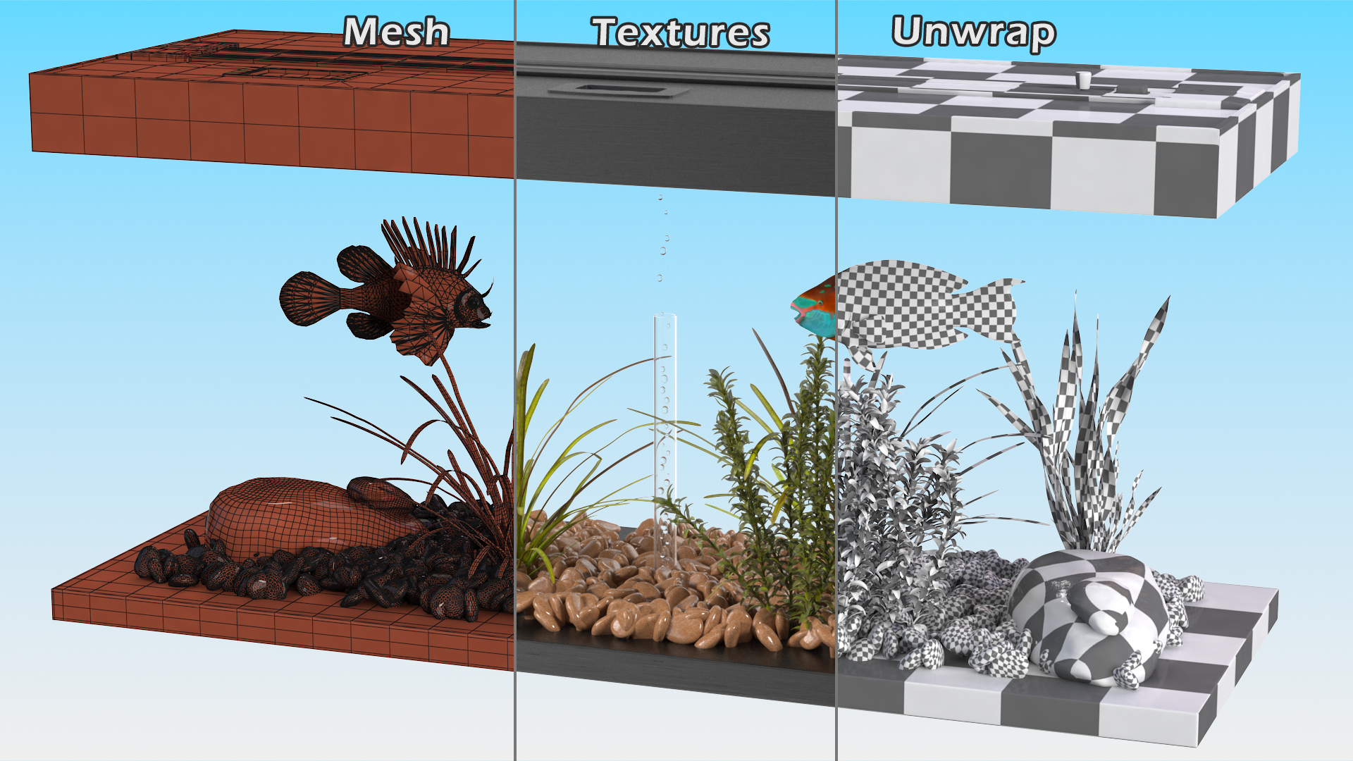 Aquarium Long Black 3D model