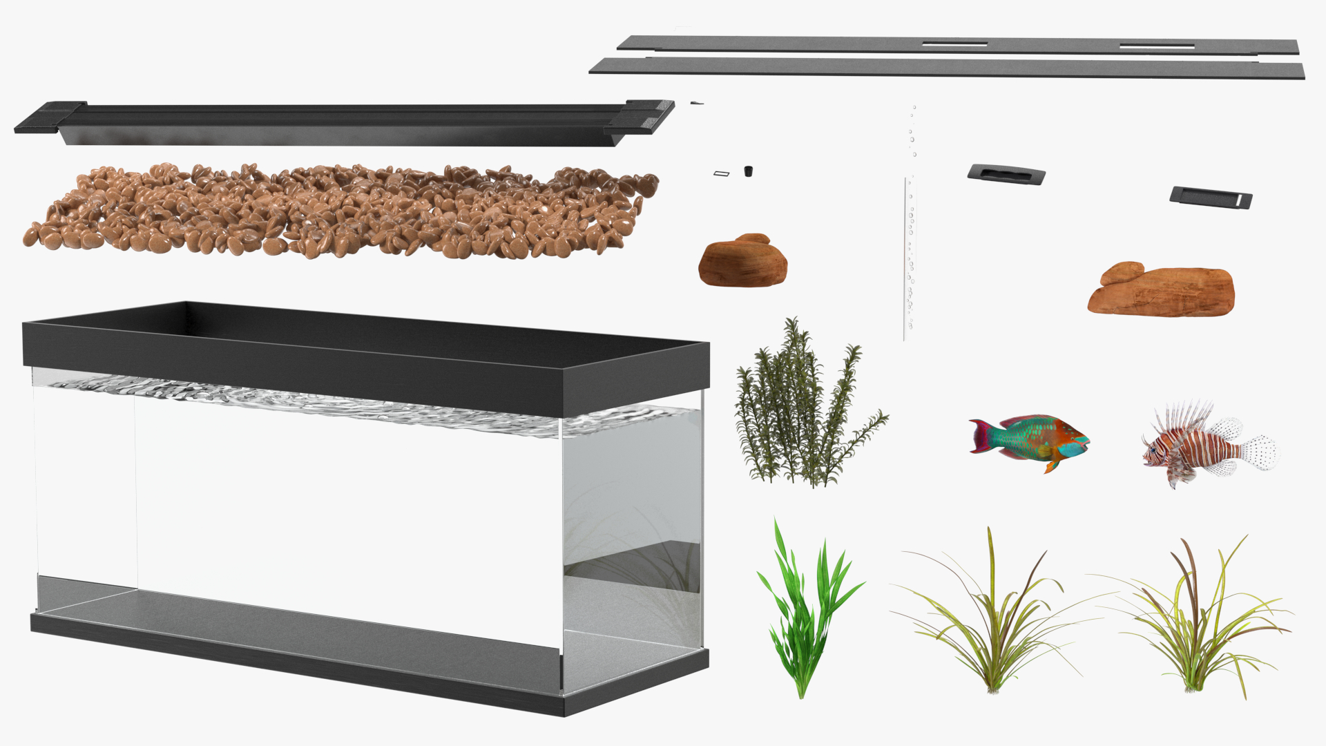 Aquarium Long Black 3D model