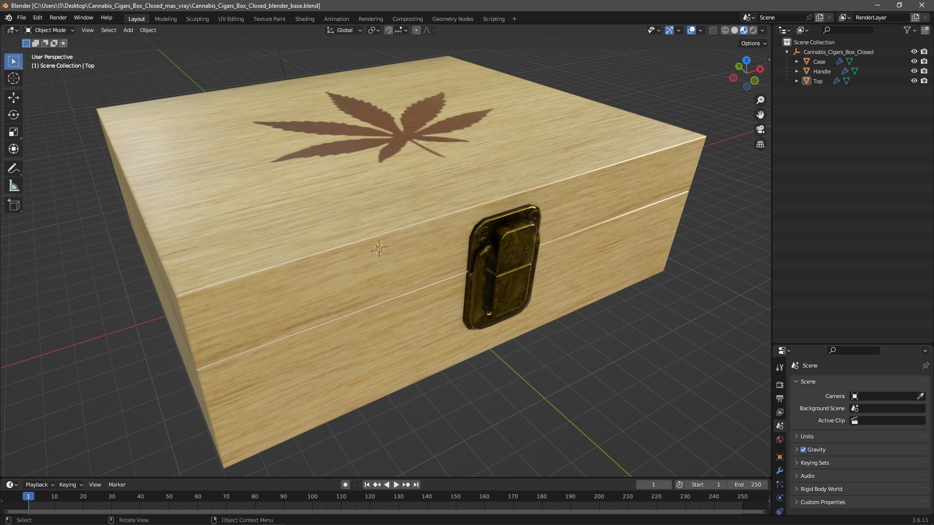 3D Cannabis Cigars Box Closed