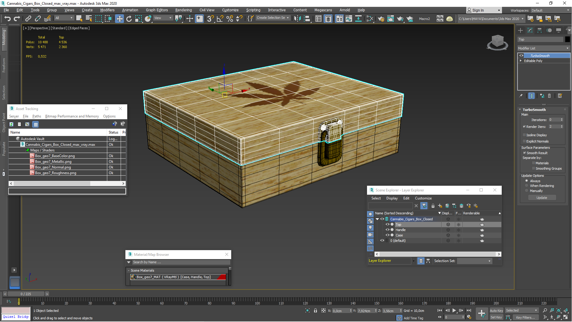 3D Cannabis Cigars Box Closed