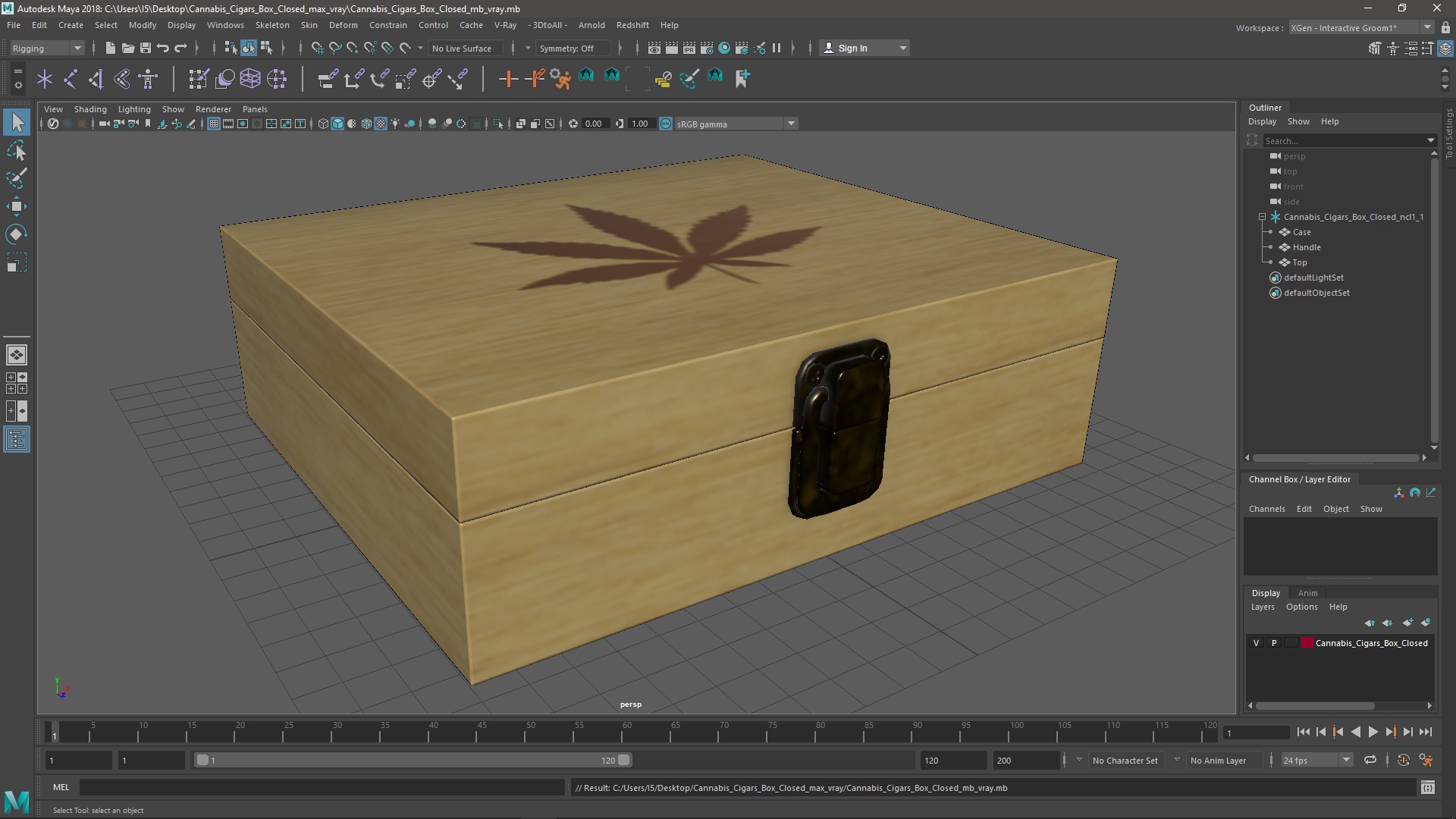 3D Cannabis Cigars Box Closed