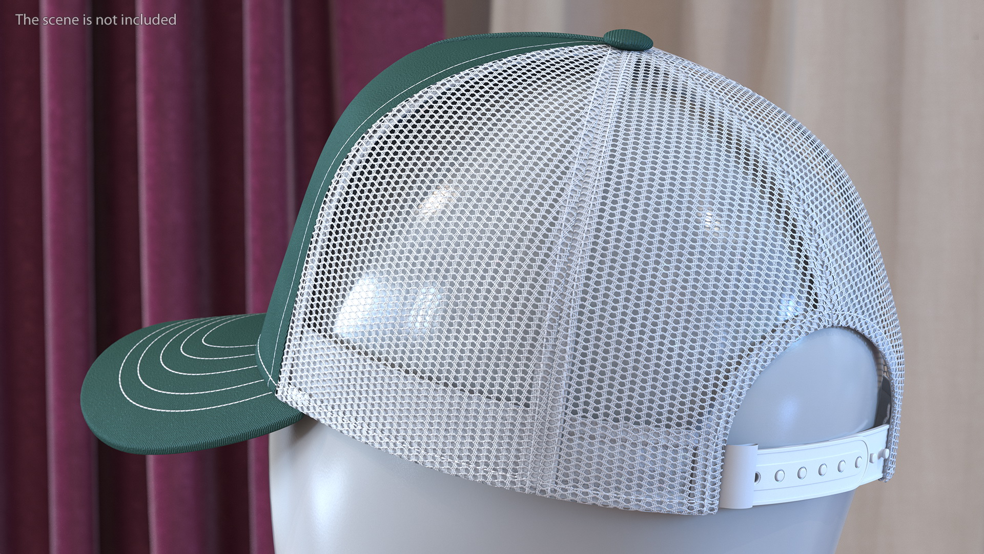 Trucker Hat Dark Green 3D