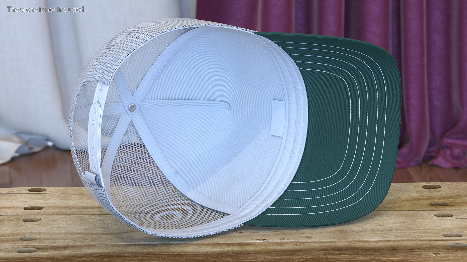 Trucker Hat Dark Green 3D