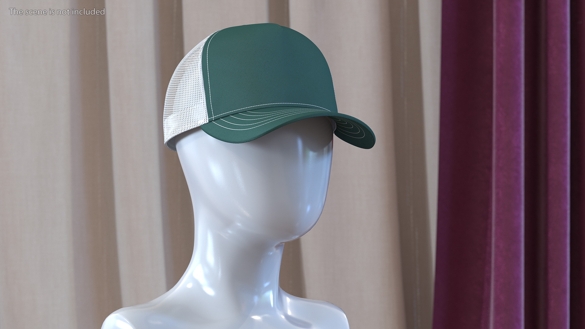 Trucker Hat Dark Green 3D