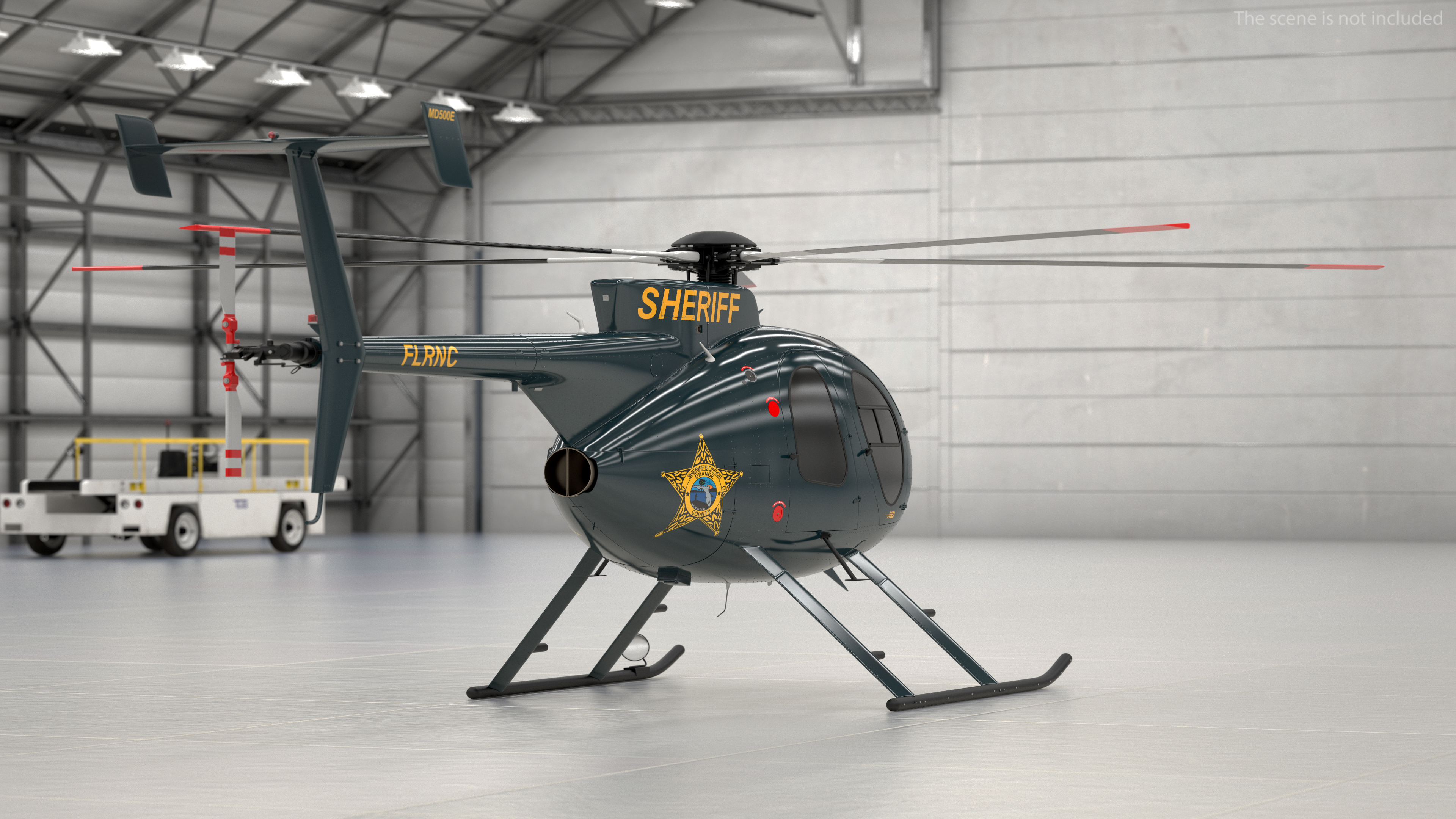 3D model MD 500E Sheriff Helicopter Exterior Only