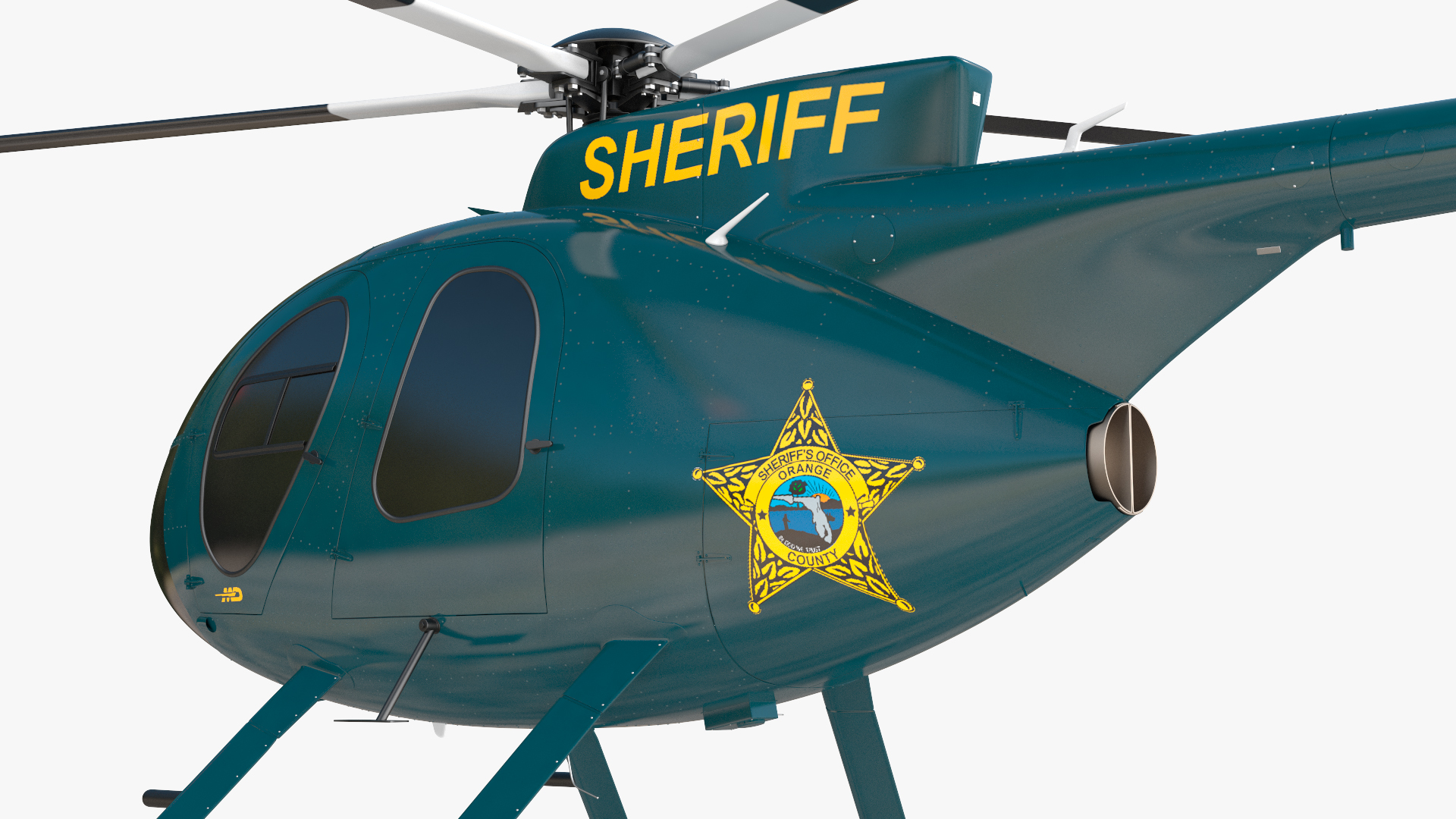 3D model MD 500E Sheriff Helicopter Exterior Only