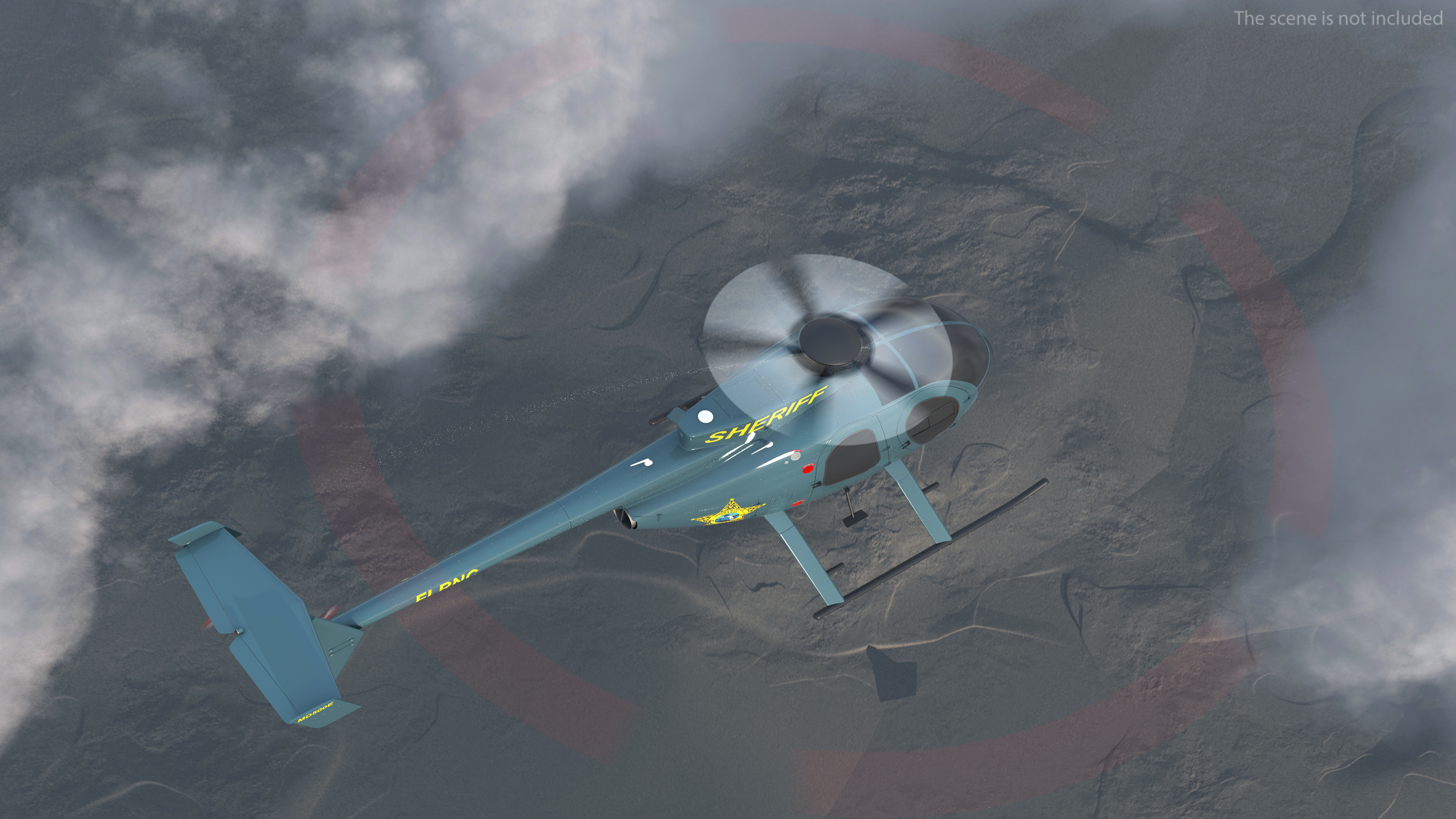 3D model MD 500E Sheriff Helicopter Exterior Only