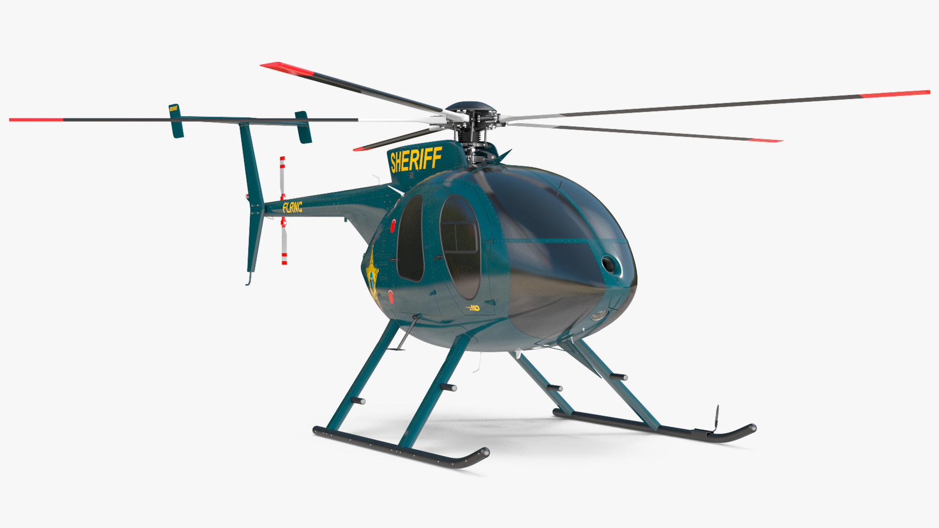 3D model MD 500E Sheriff Helicopter Exterior Only