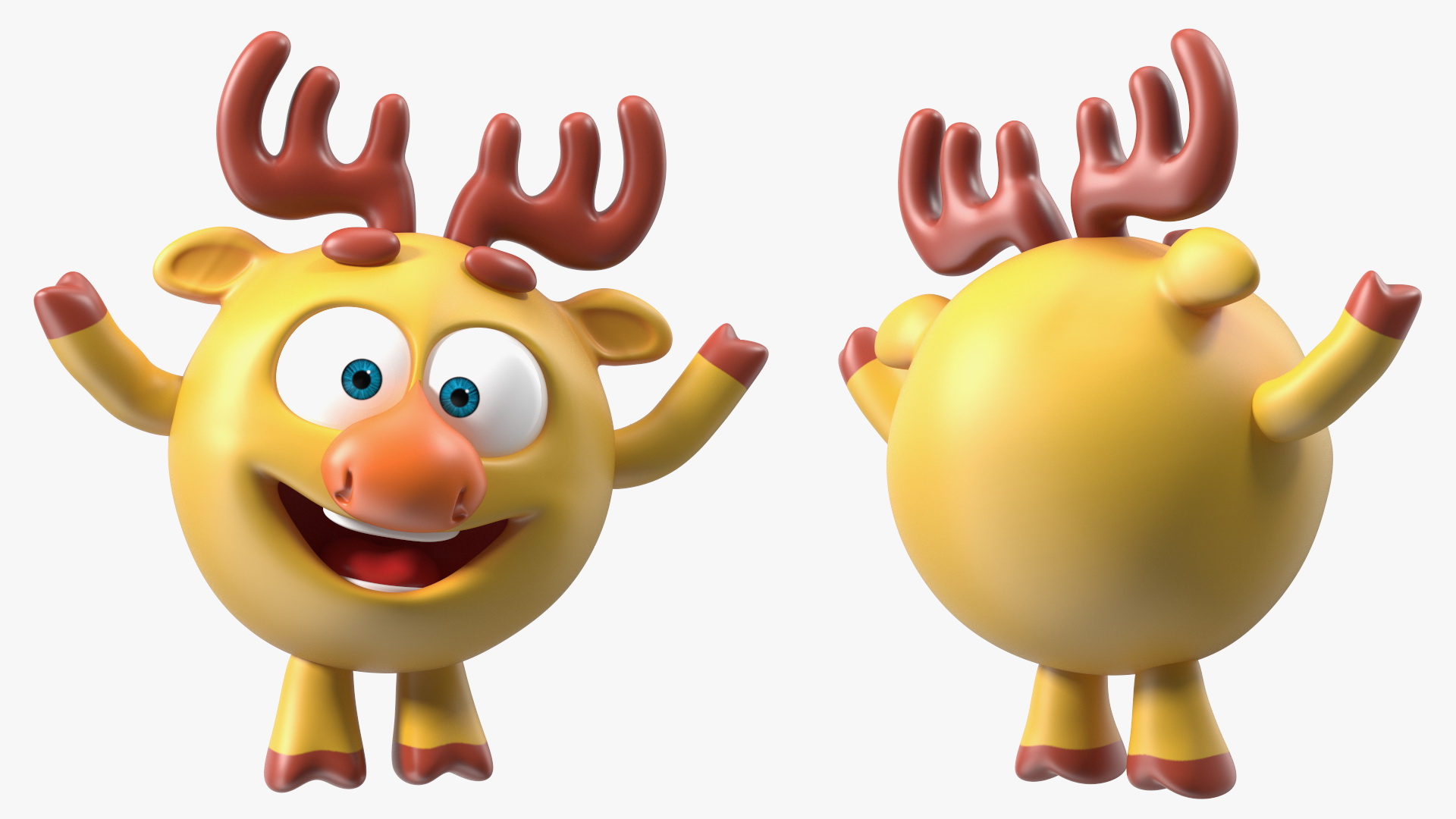 3D model GoGoRiki Moose Character Happy Pose