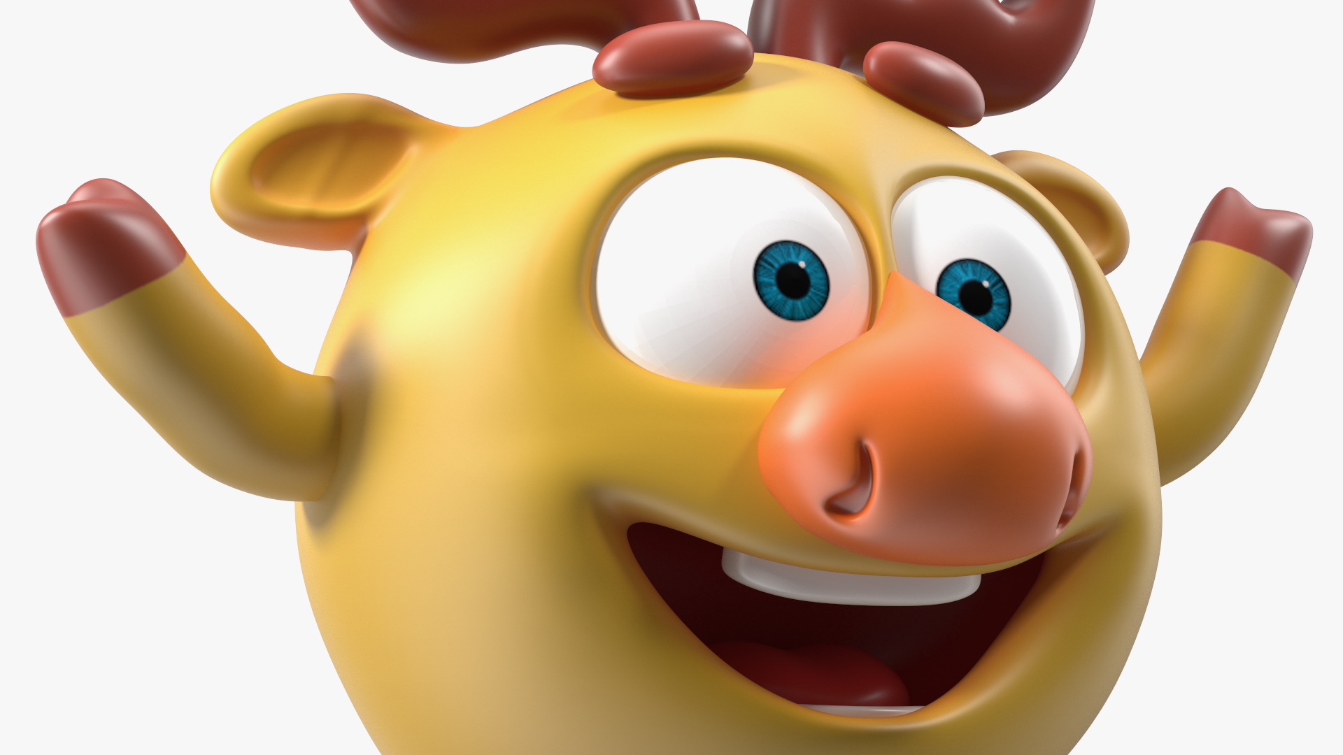 3D model GoGoRiki Moose Character Happy Pose