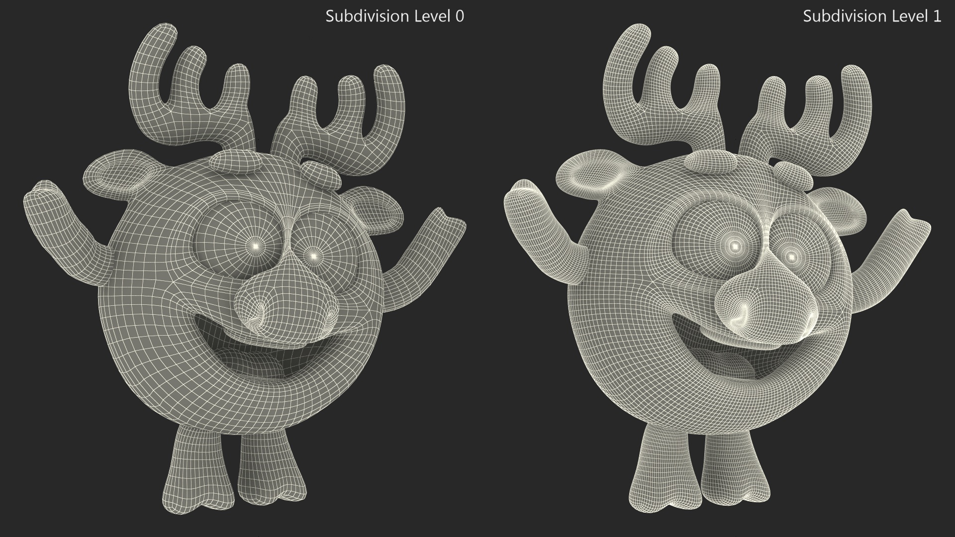 3D model GoGoRiki Moose Character Happy Pose