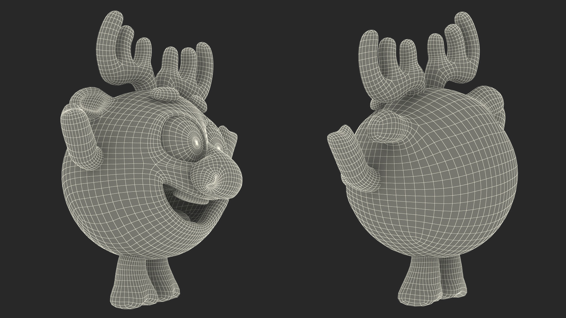 3D model GoGoRiki Moose Character Happy Pose