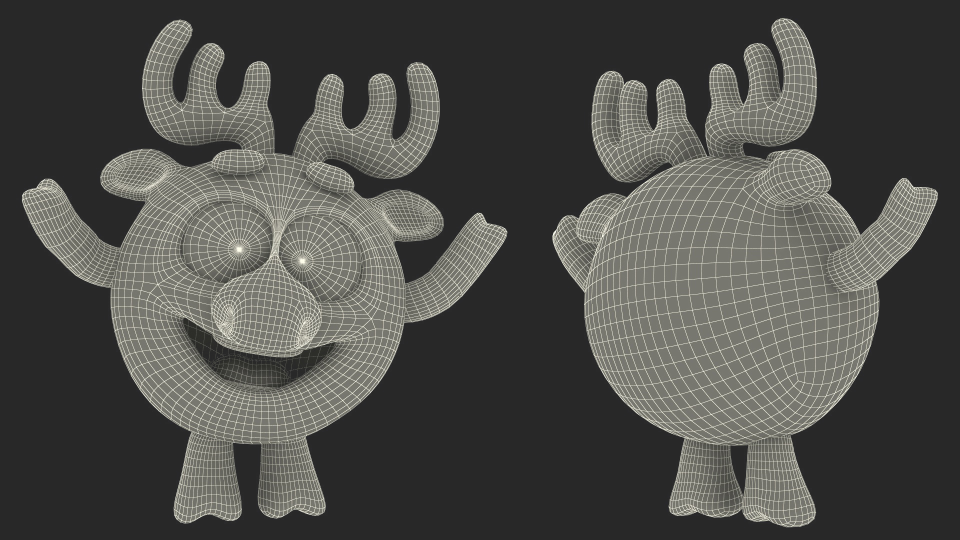 3D model GoGoRiki Moose Character Happy Pose