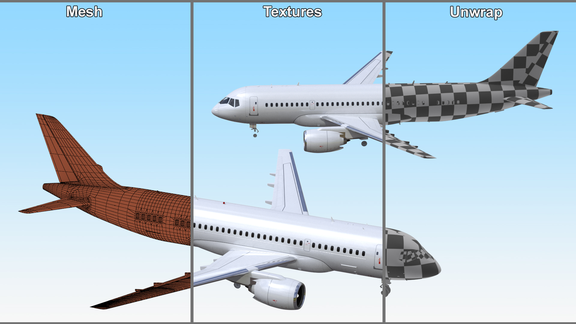 Narrow Body Airliner Rigged 3D