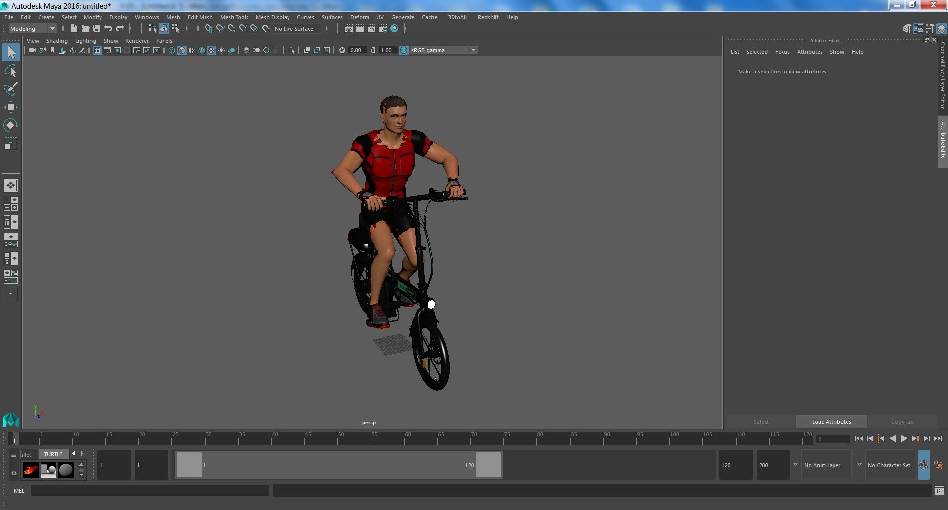 3D Black Colorway Electric Bike with Cyclist