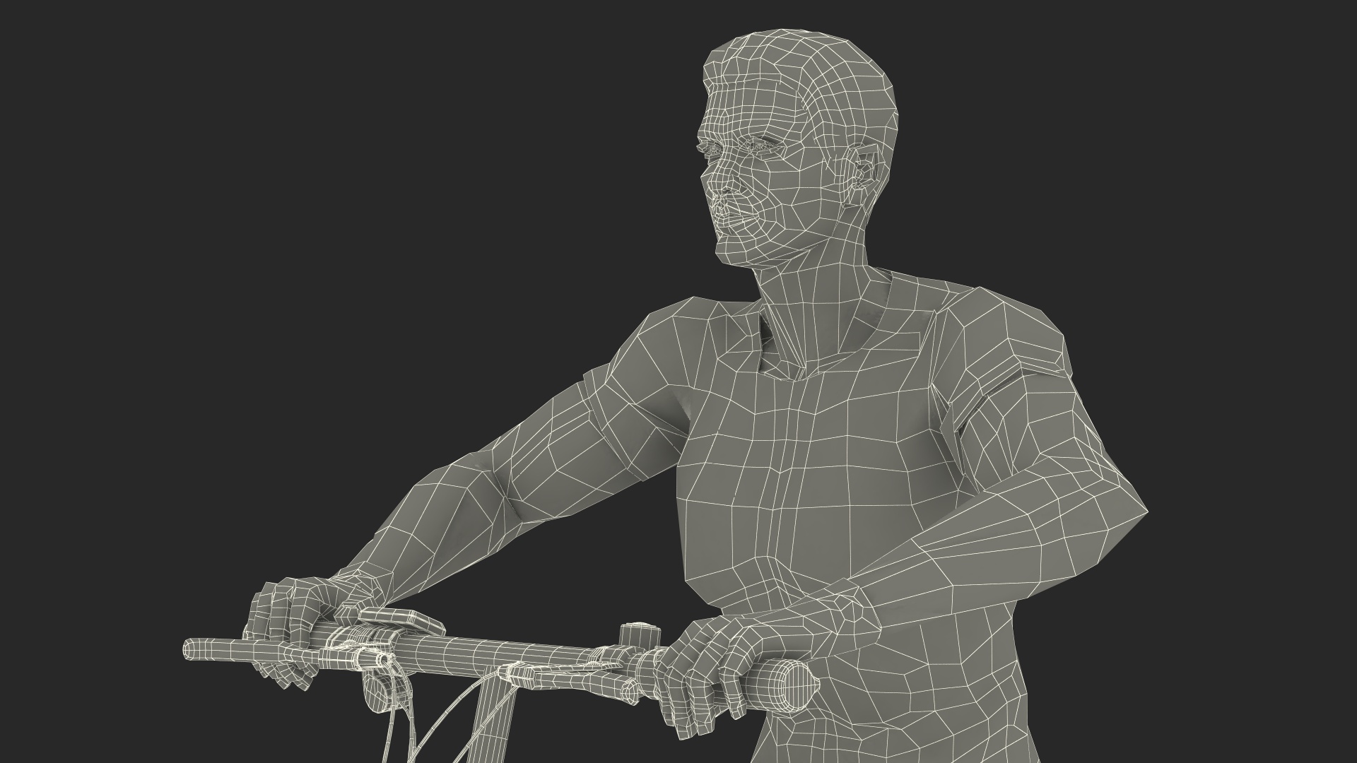 3D Black Colorway Electric Bike with Cyclist