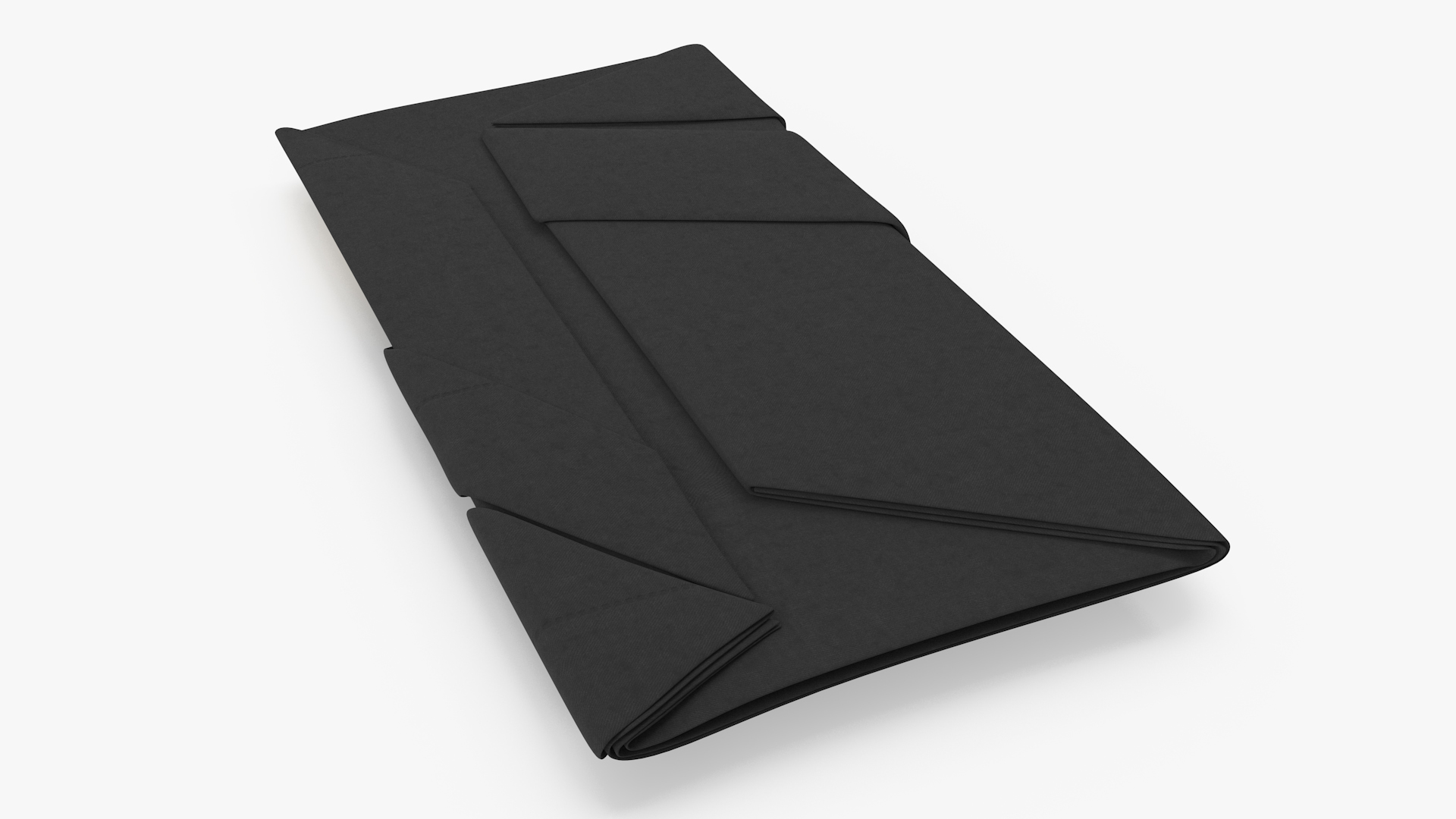 3D Napkin Fold Black with Gold Flatware