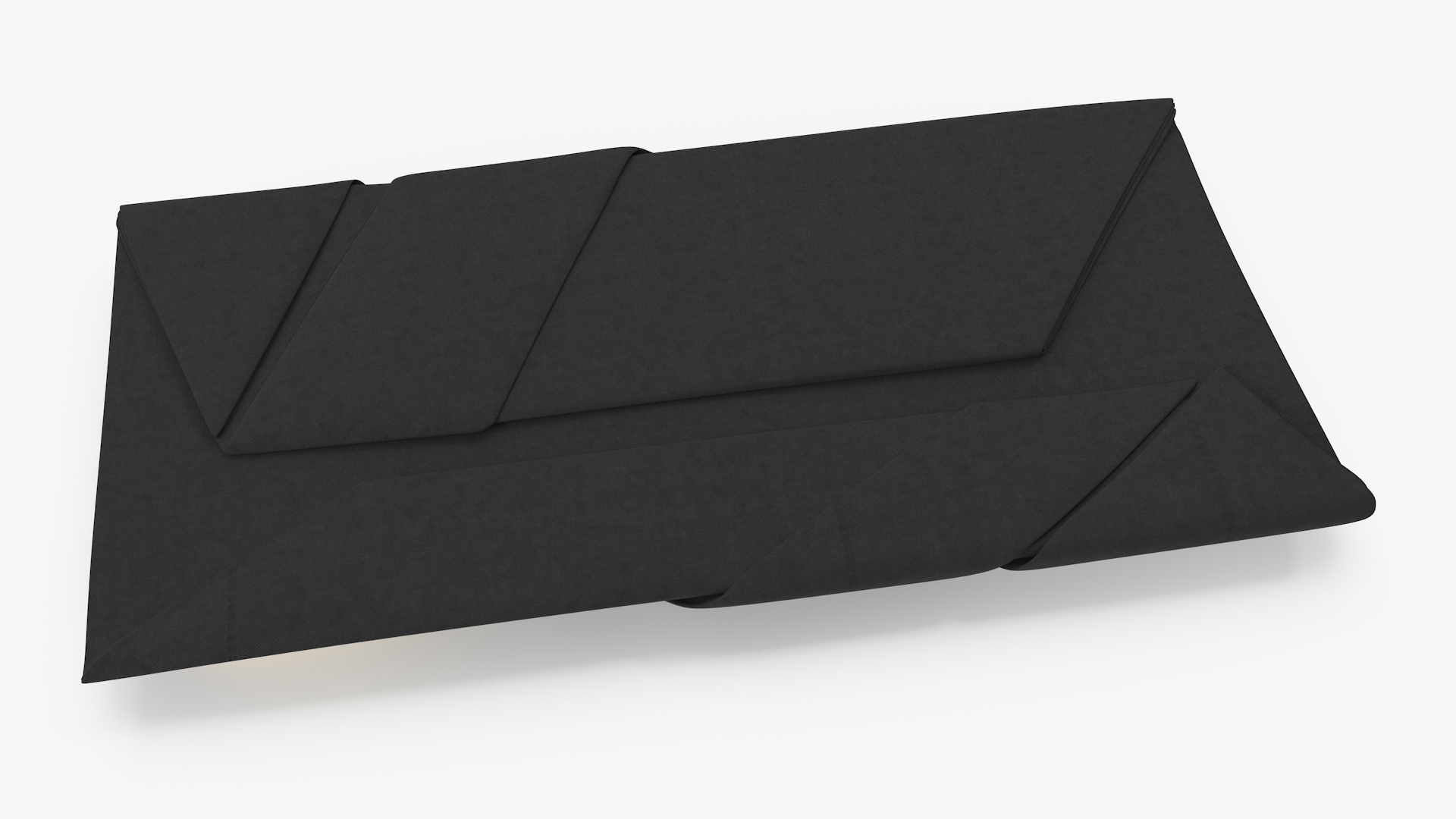 3D Napkin Fold Black with Gold Flatware