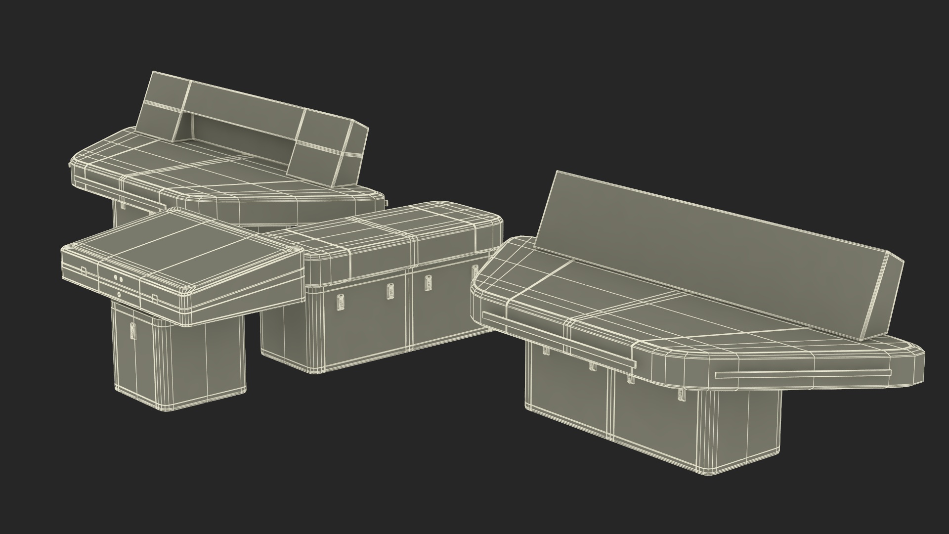 3D Ship Bridge Tables model