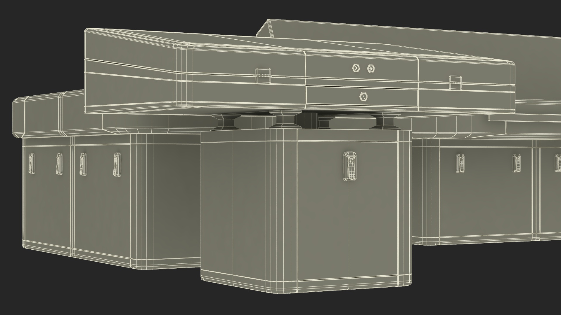 3D Ship Bridge Tables model