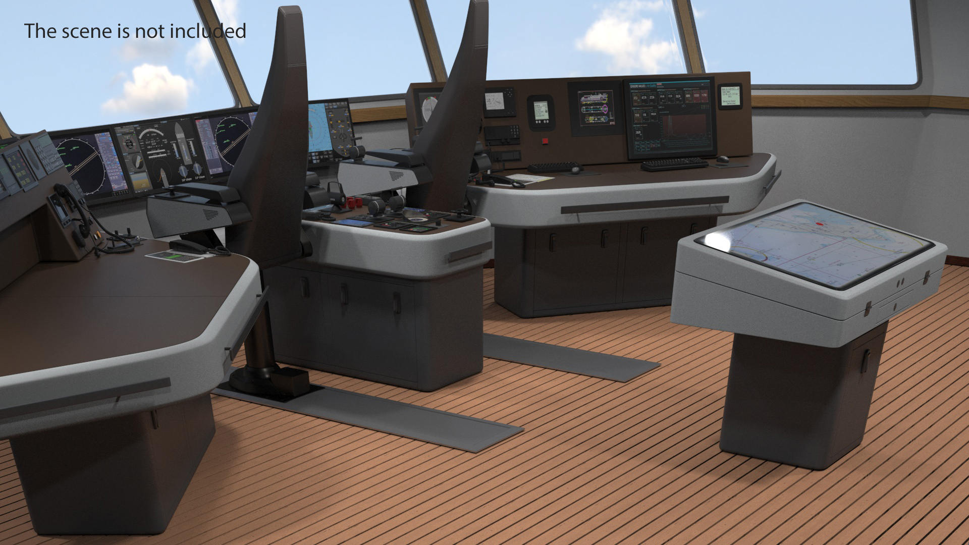 3D Ship Bridge Tables model