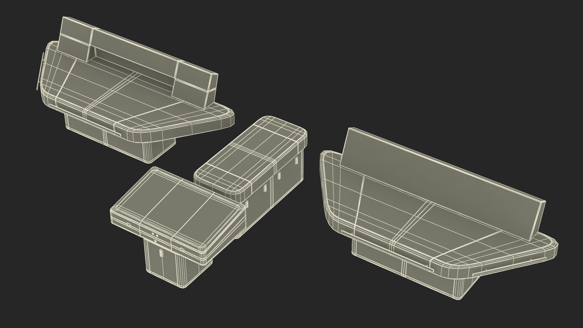 3D Ship Bridge Tables model