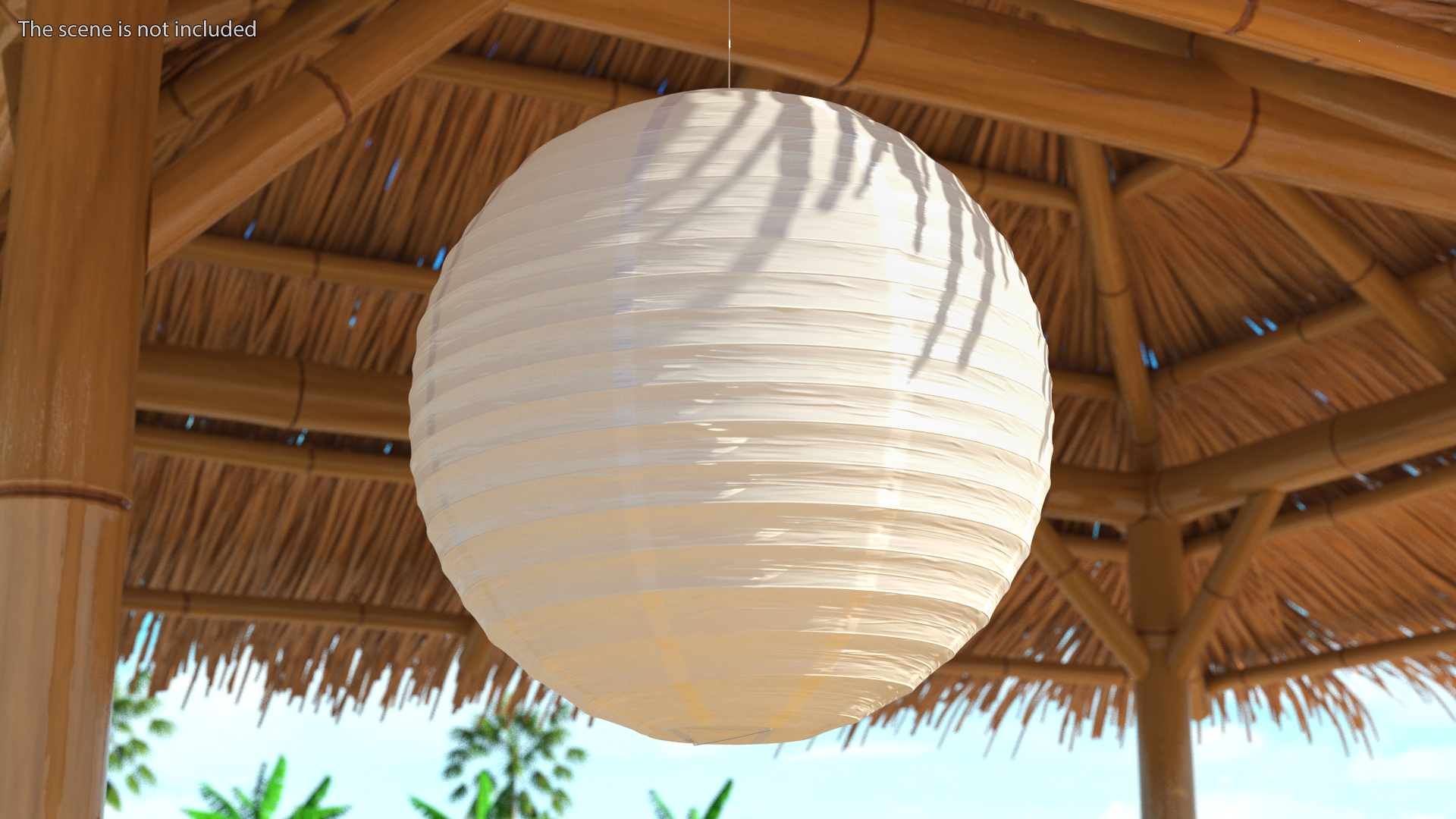 3D model Round Paper Lantern White