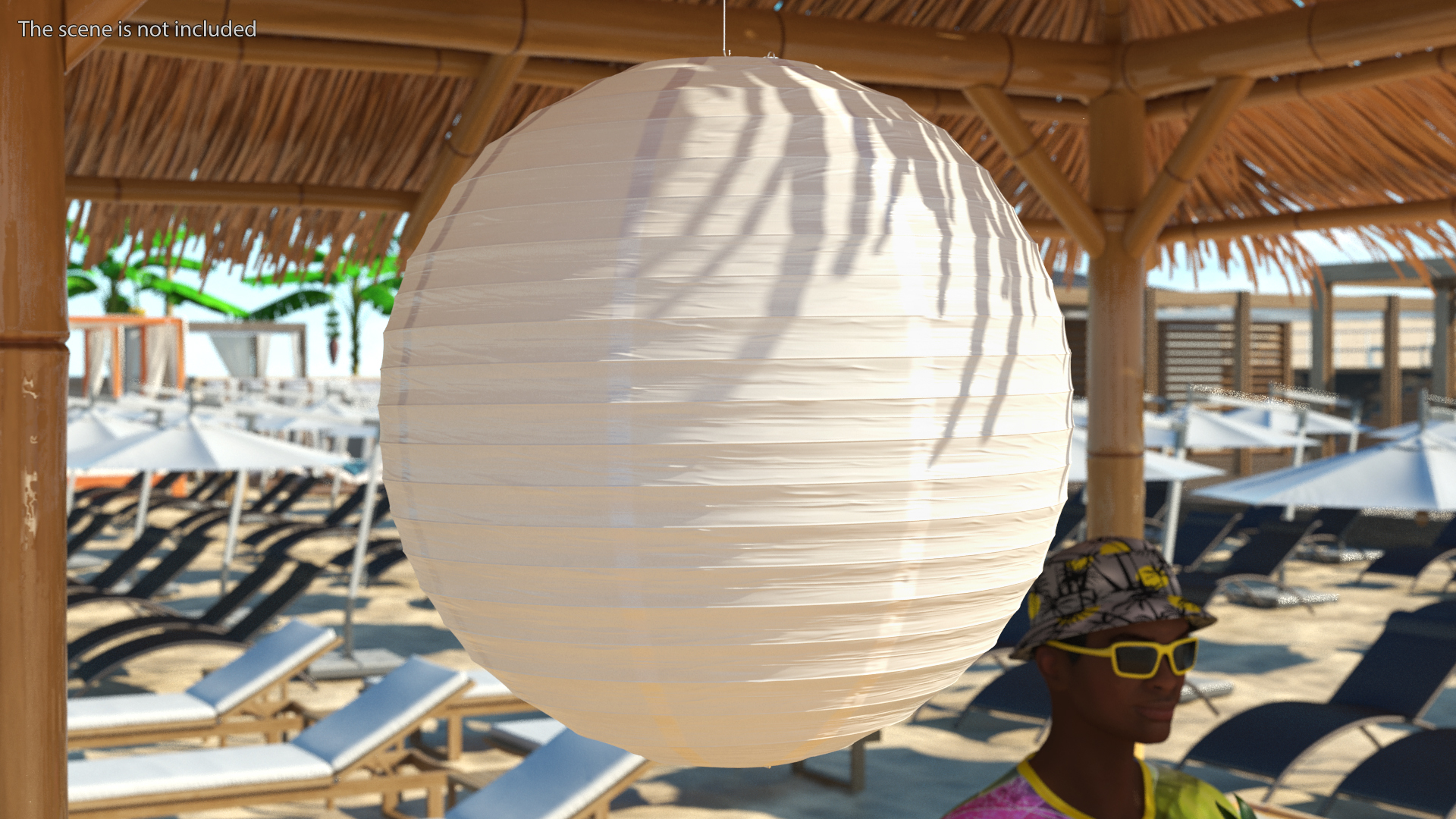 3D model Round Paper Lantern White