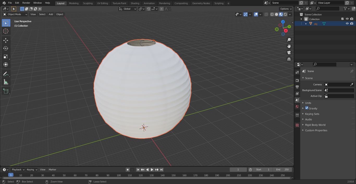 3D model Round Paper Lantern White
