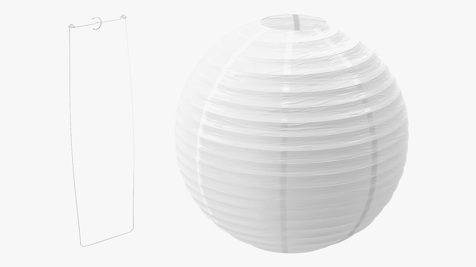 3D model Round Paper Lantern White