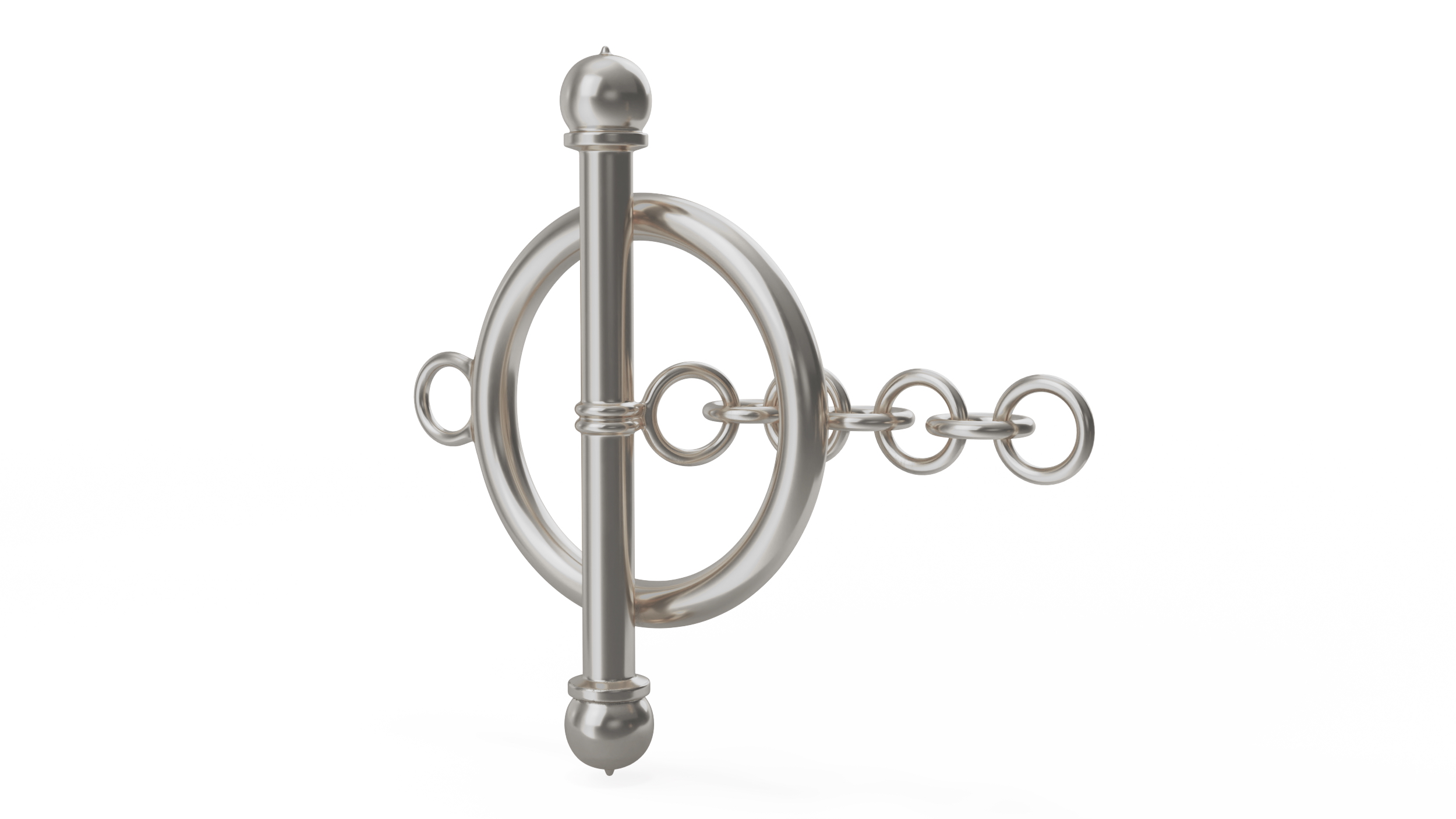 Toggle Jewellery Clasp Silver 3D model