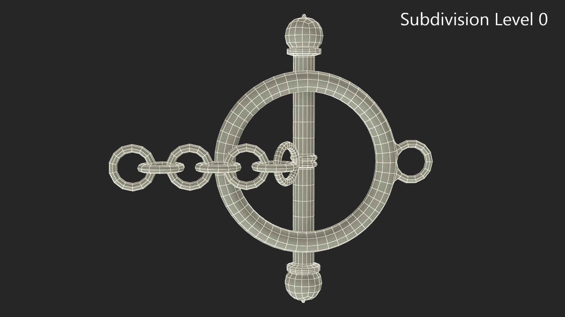 Toggle Jewellery Clasp Silver 3D model