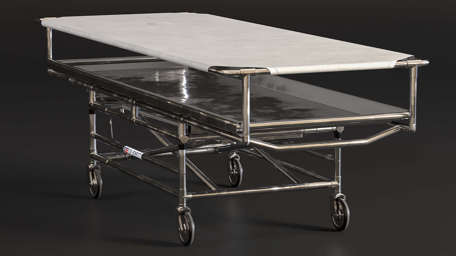 3D Covered Cadaver Gurney CSI Jevett model