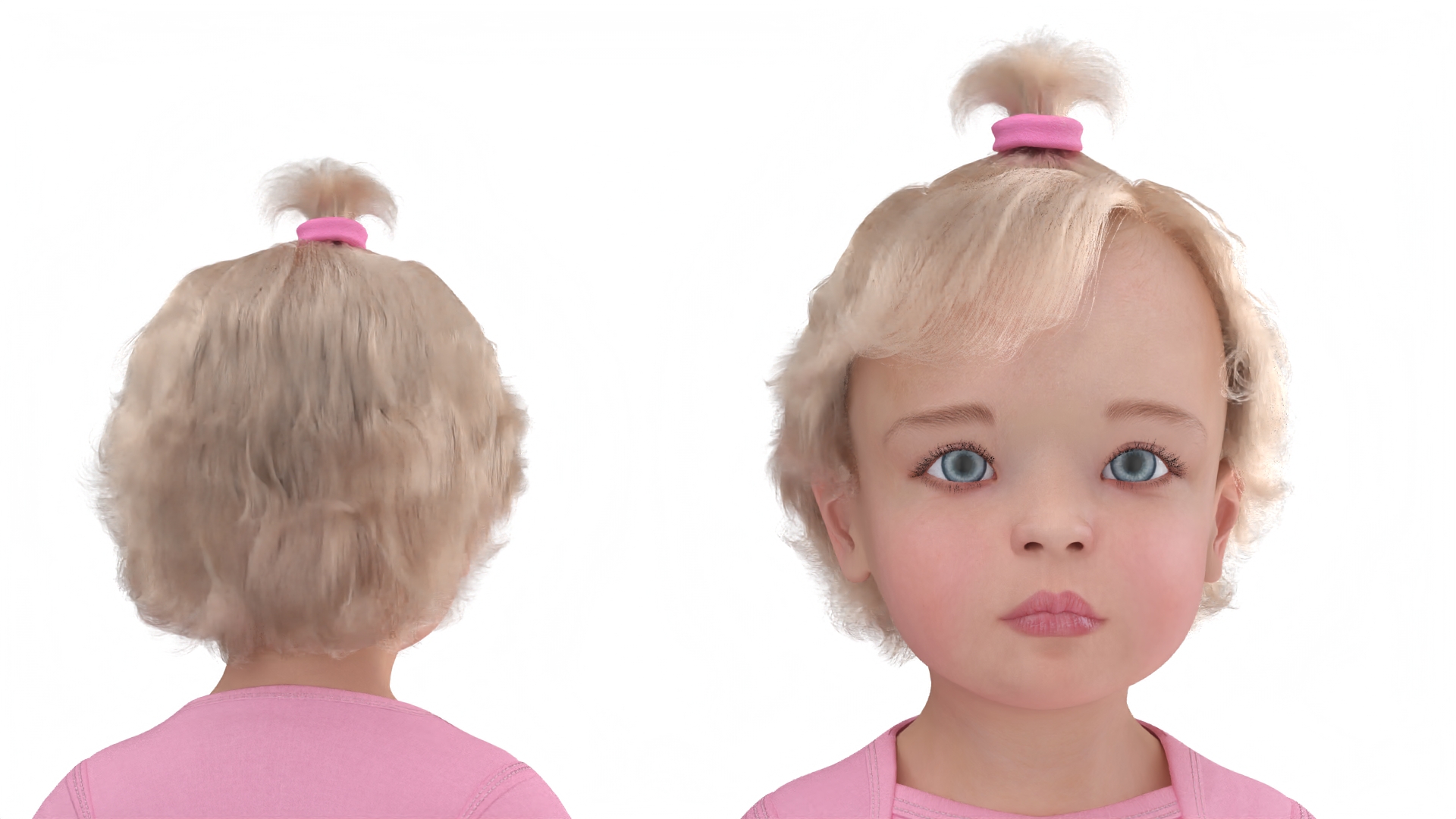 3D model One Year Old Girl in Bodysuit Fur Rigged