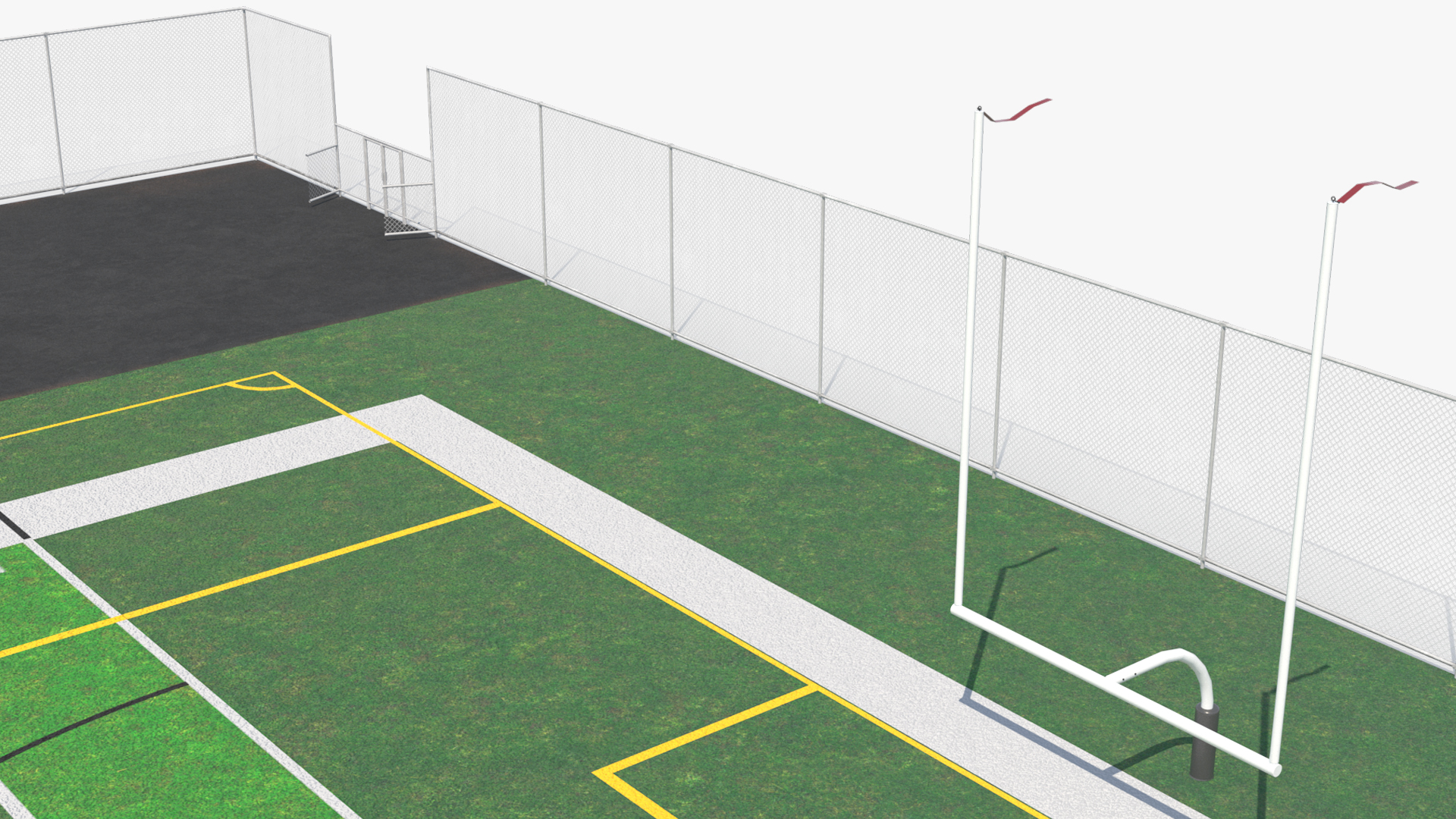 American Football Field with Markings, view 4